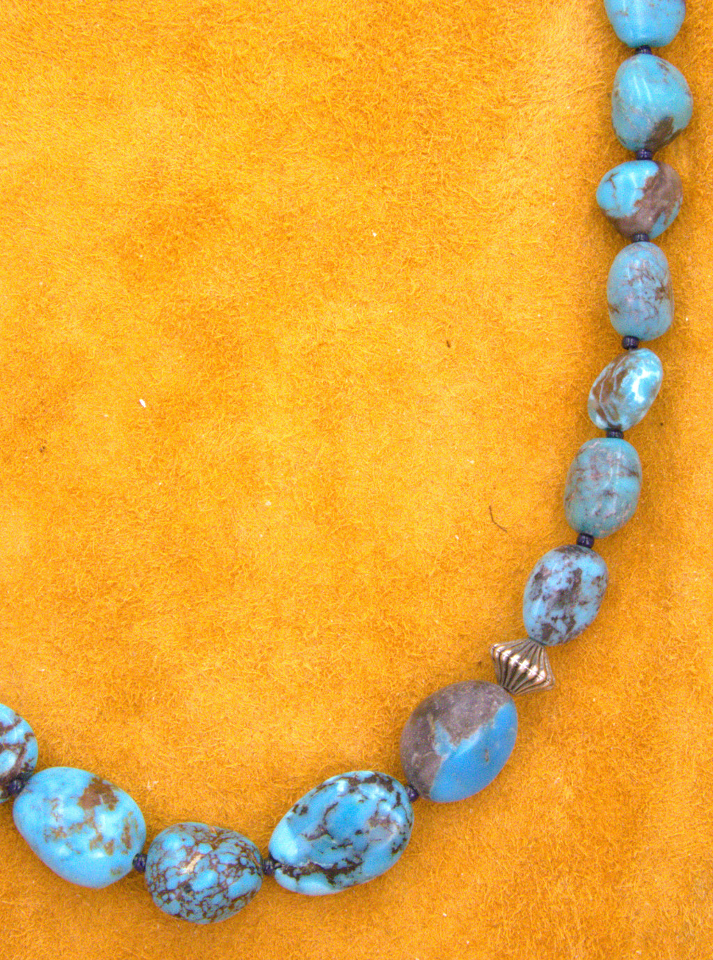 Turquoise Jewelry Medium Turquoise Nugget Necklace 18" NN26