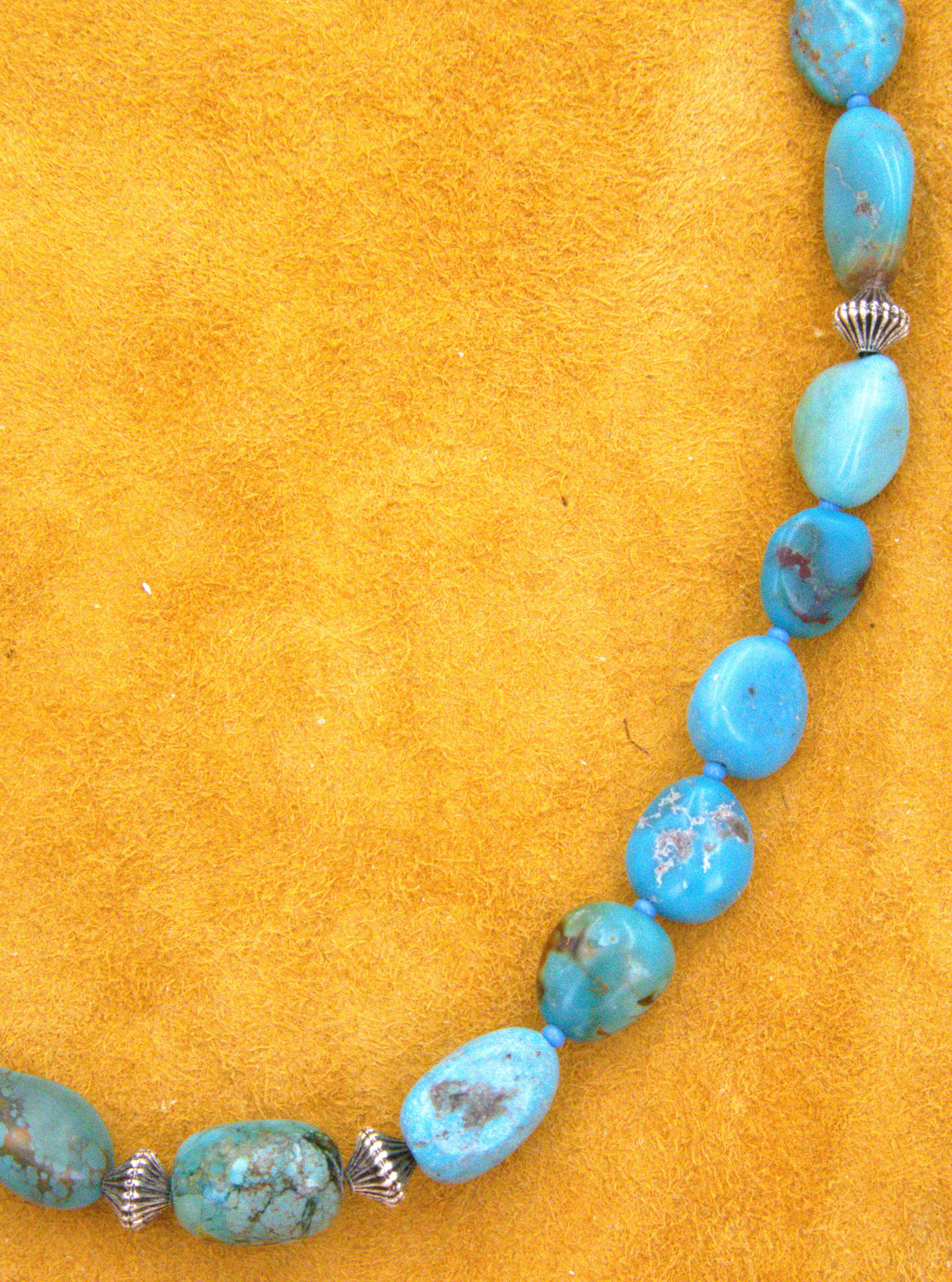 Turquoise Jewelry Turquoise Nugget Necklace 17 1/2" NN27