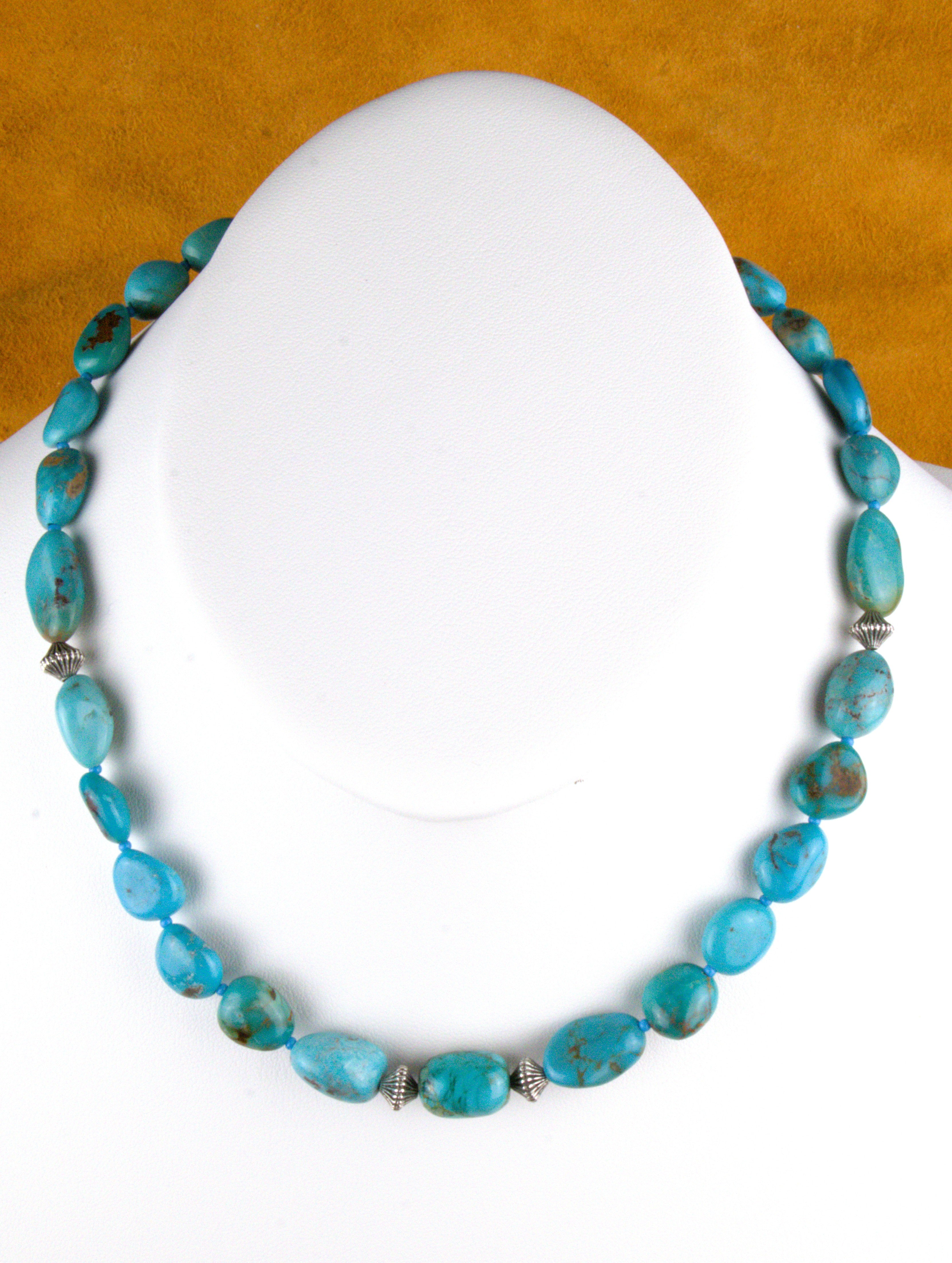 Turquoise Jewelry Turquoise Nugget Necklace 17 1/2" NN27