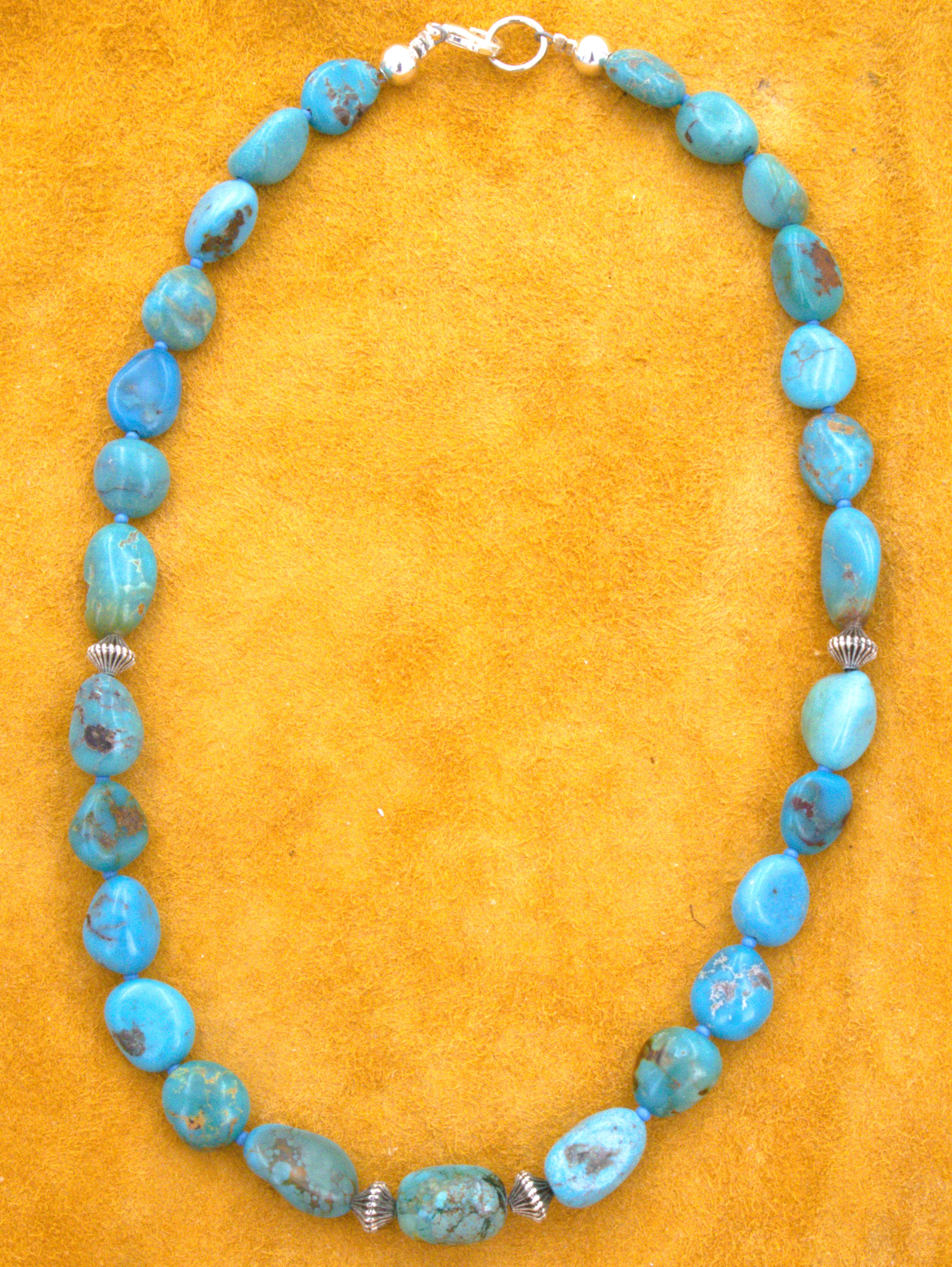 Turquoise Jewelry Turquoise Nugget Necklace 17 1/2" NN27