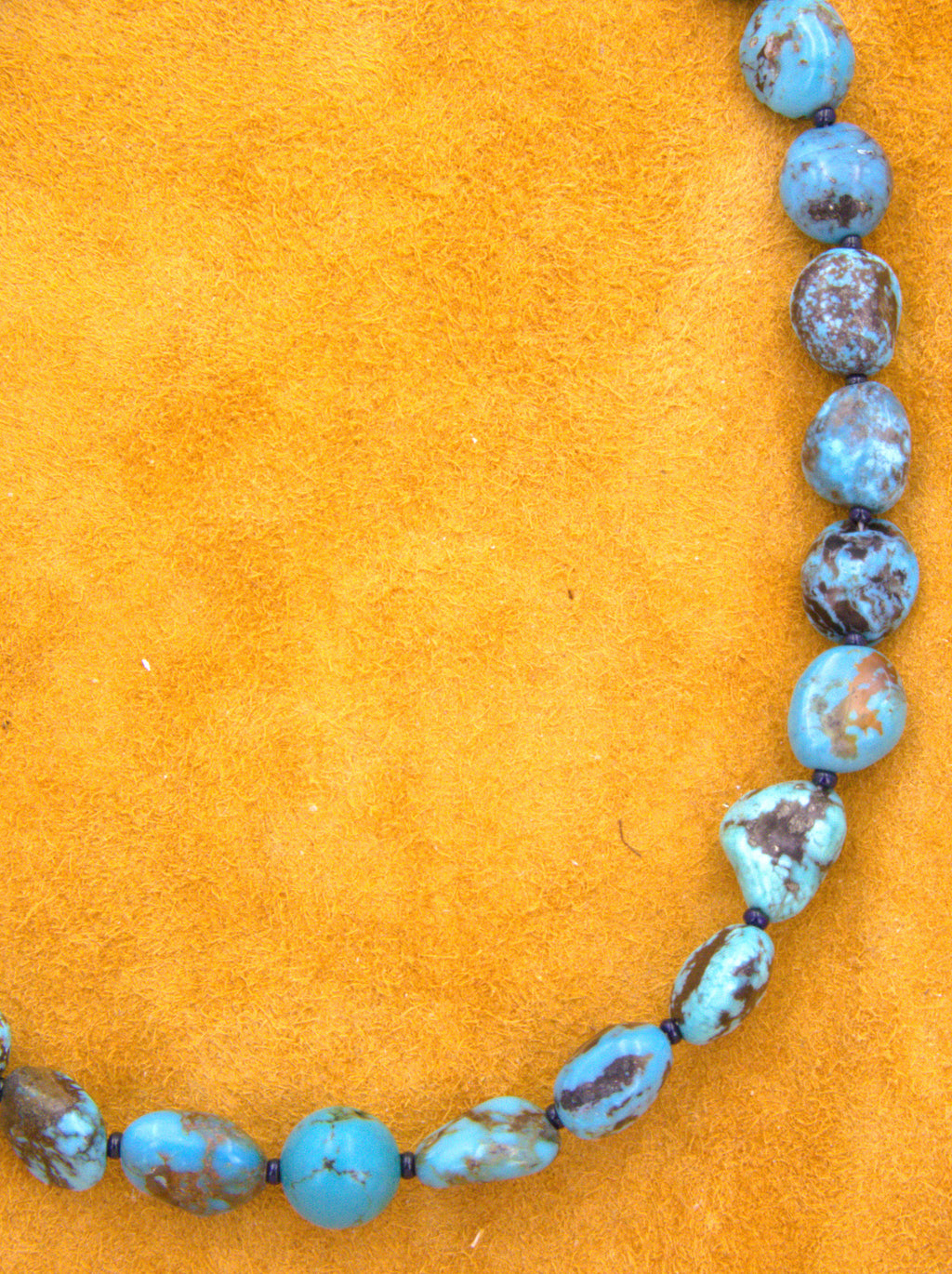 Turquoise Nugget Choker Necklace 14 1/2" NN29