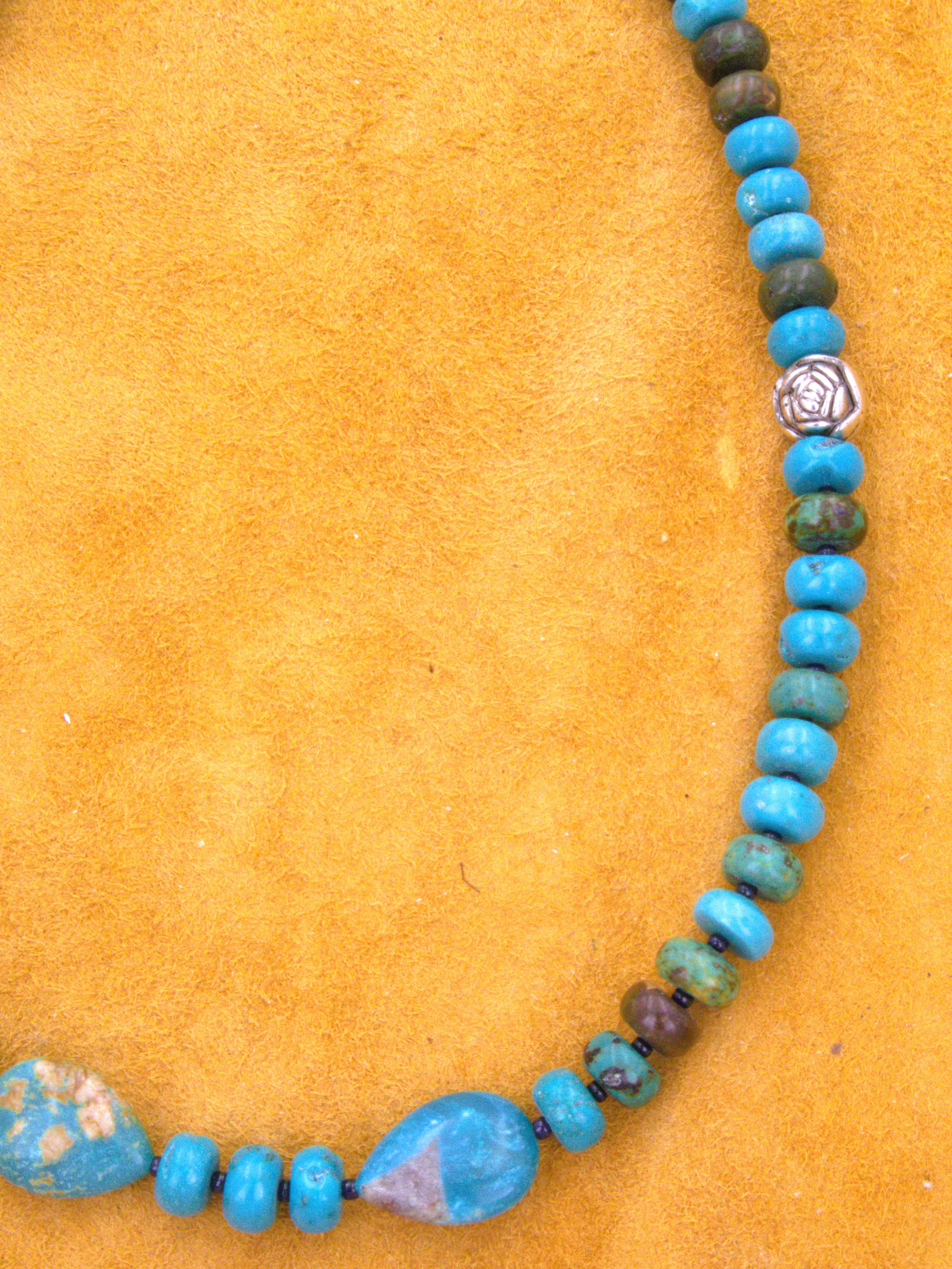 Turquoise Jewelry Turquoise Rondel Necklace 17 1/2"  NN31