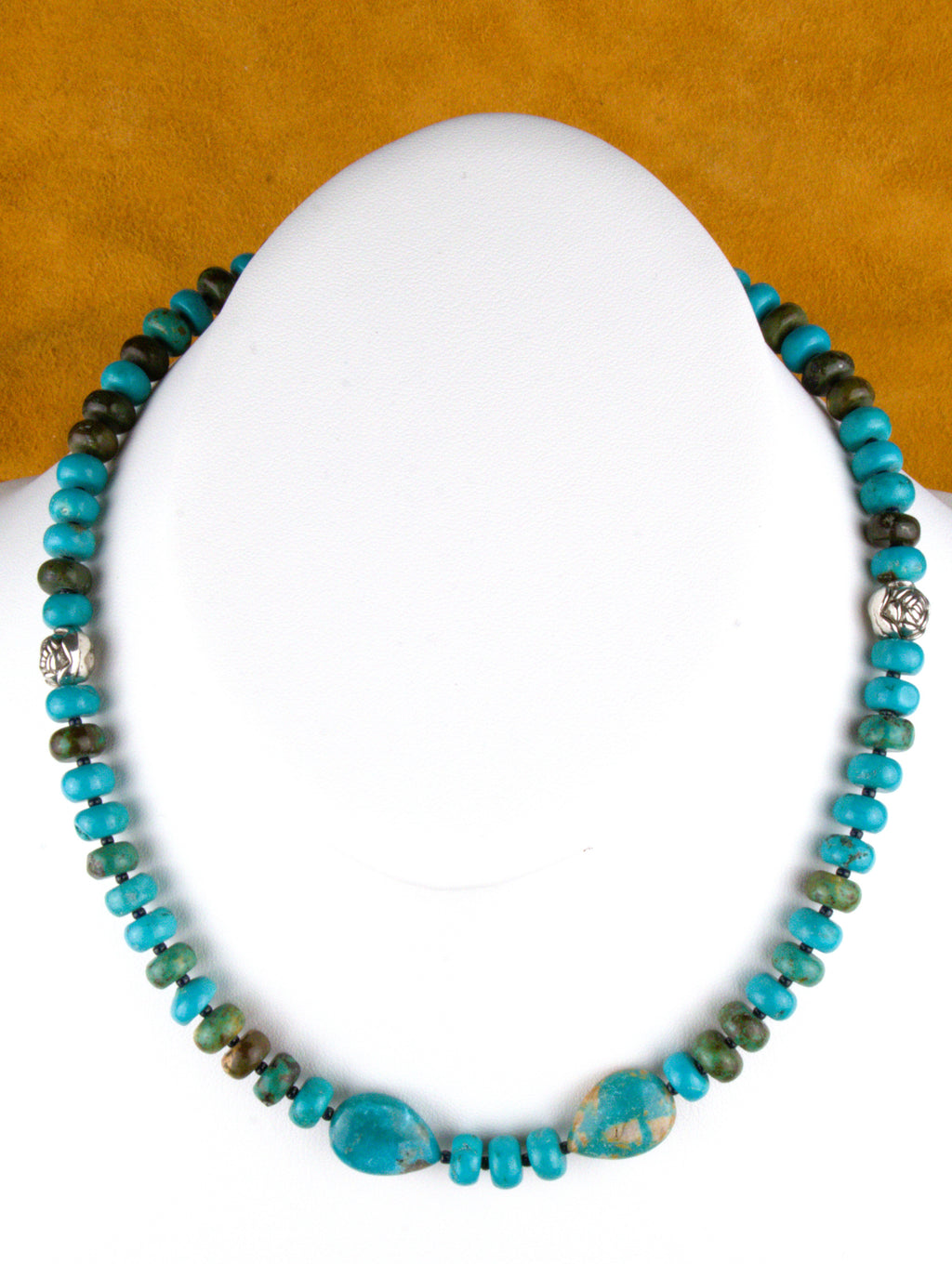 Turquoise Jewelry Turquoise Rondel Necklace 17 1/2"  NN31