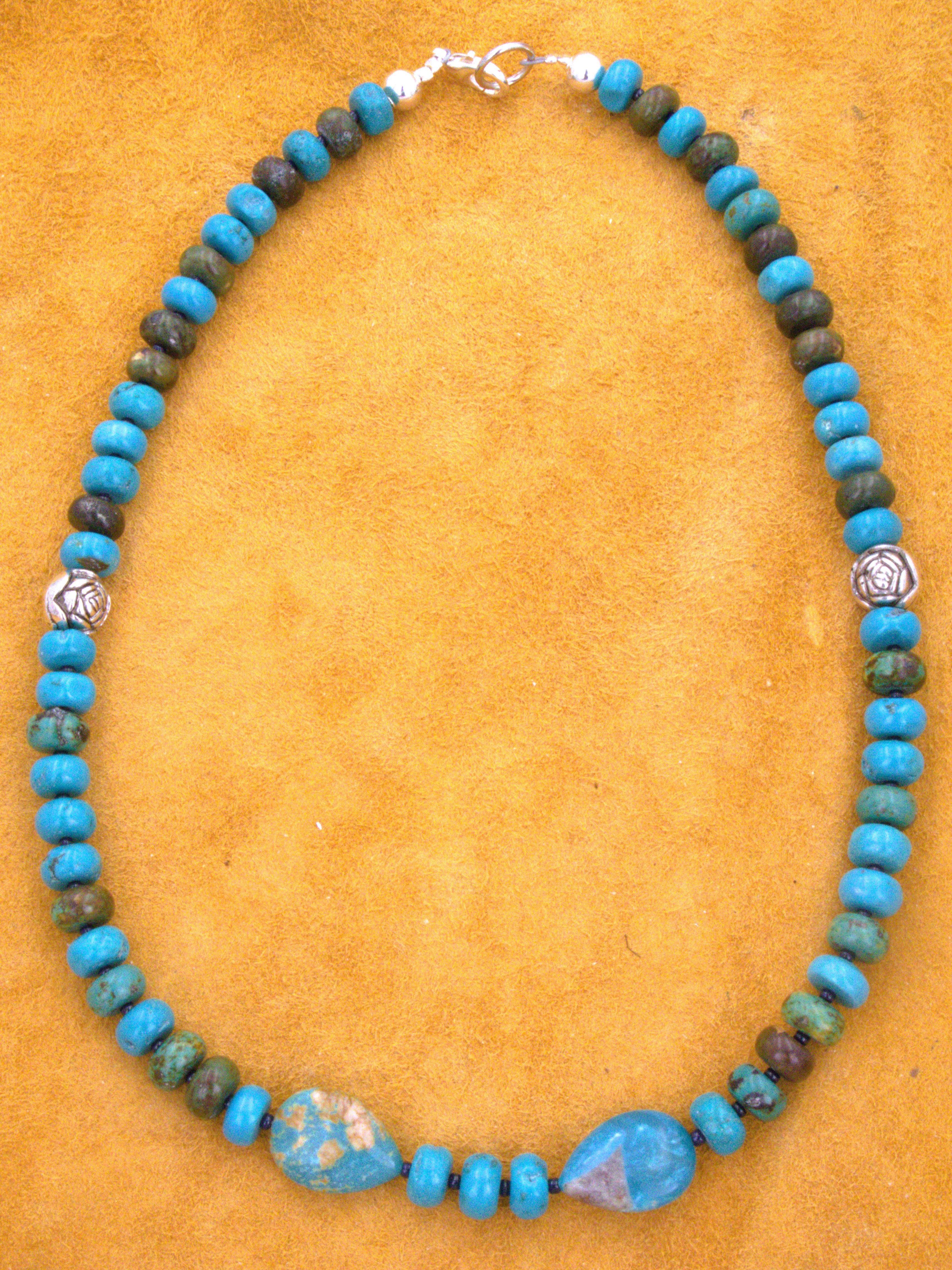 Turquoise Jewelry Turquoise Rondel Necklace 17 1/2"  NN31