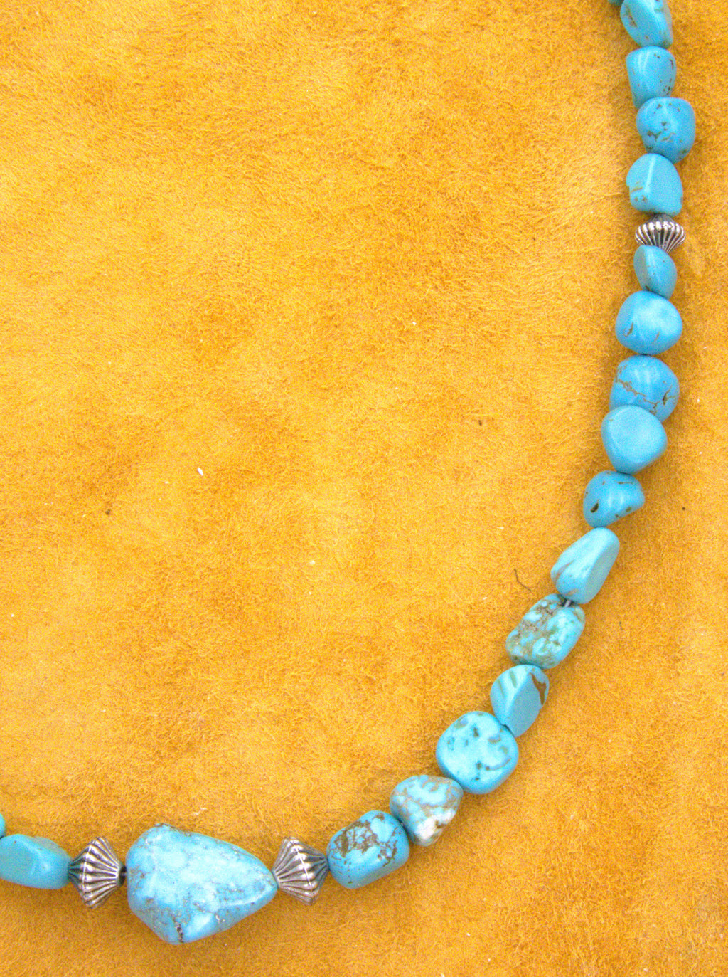 Turquoise Nugget Necklace 18" One-of-a-Kind Turquoise Jewelry NN32
