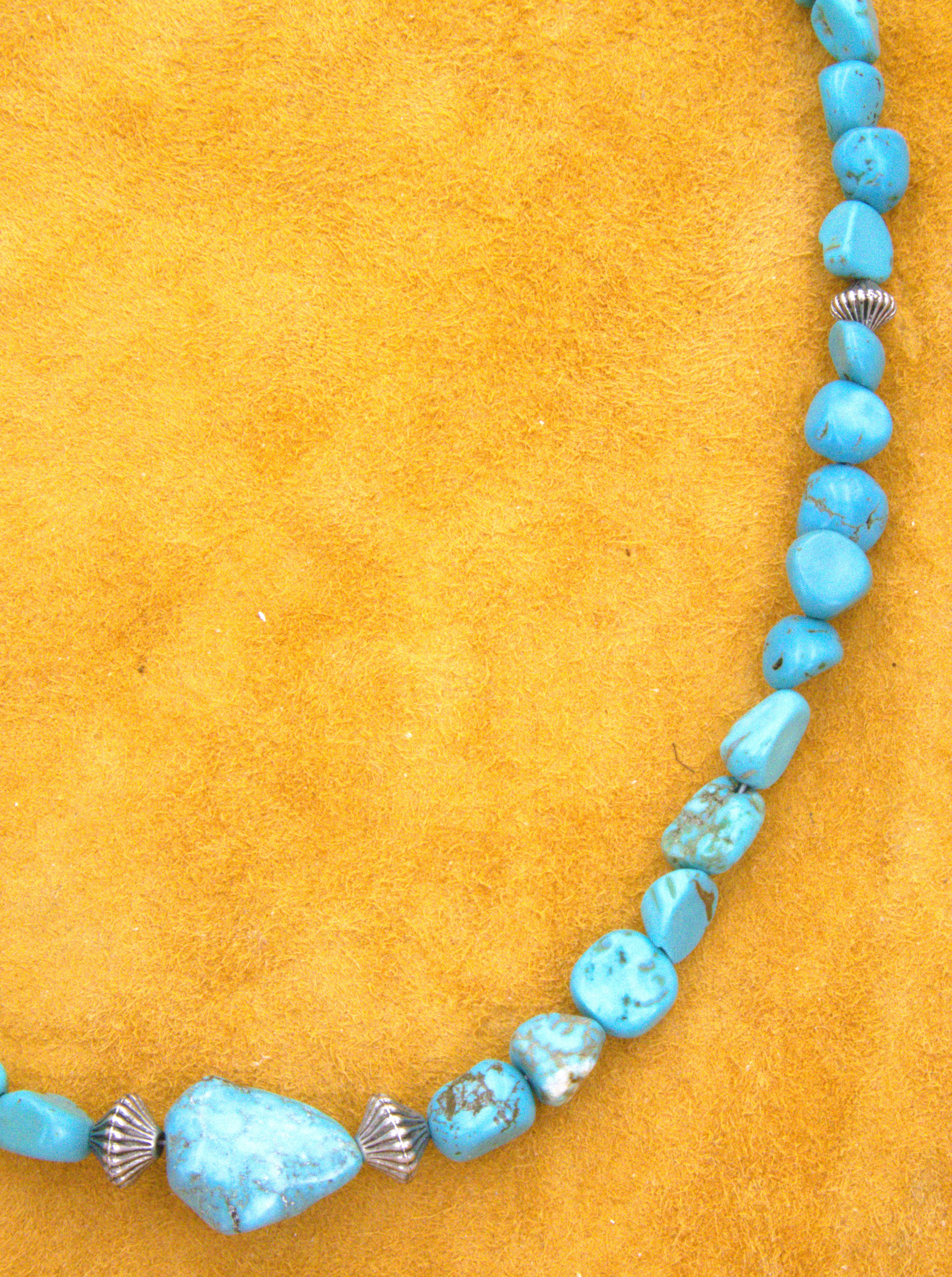 Turquoise Nugget Necklace 18" One-of-a-Kind Turquoise Jewelry NN32