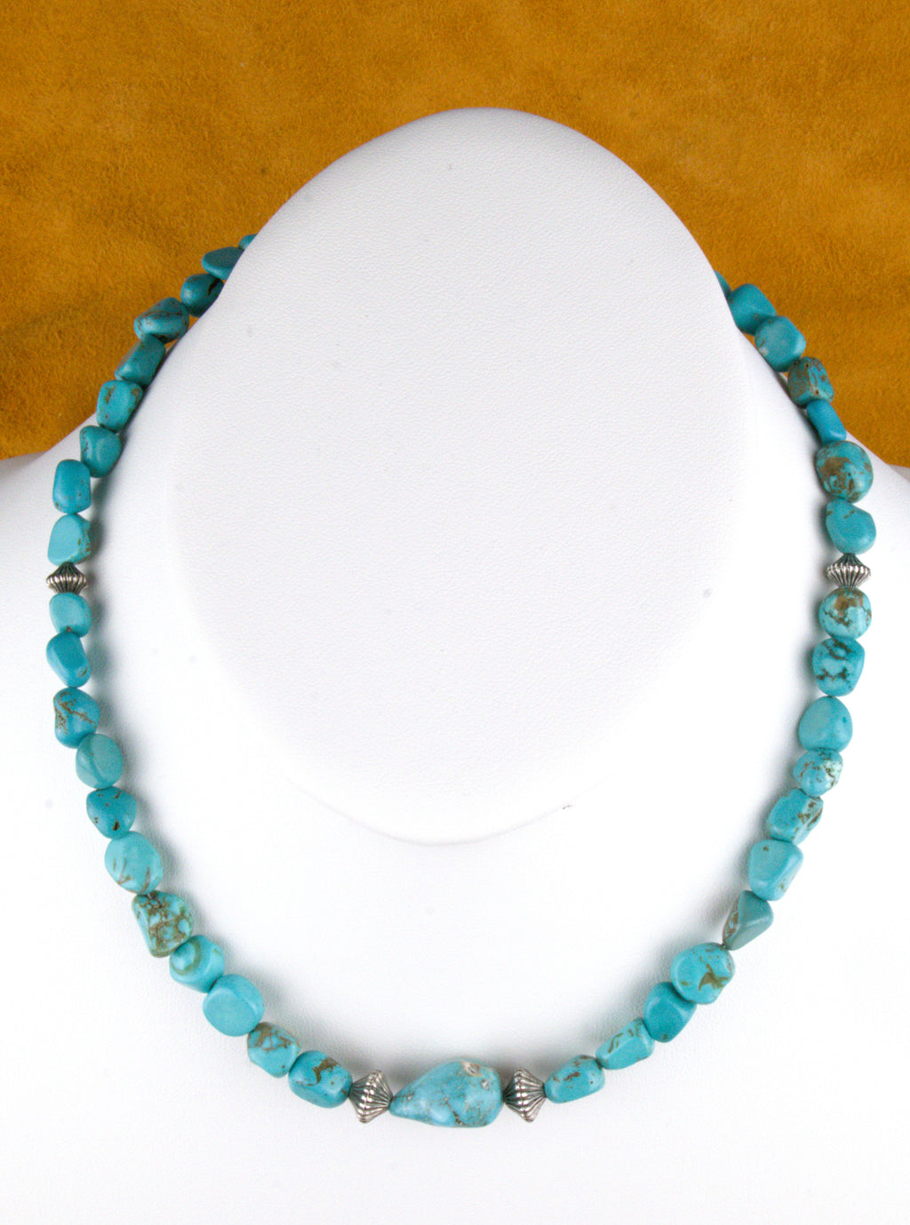 Turquoise Nugget Necklace 18" One-of-a-Kind Turquoise Jewelry NN32