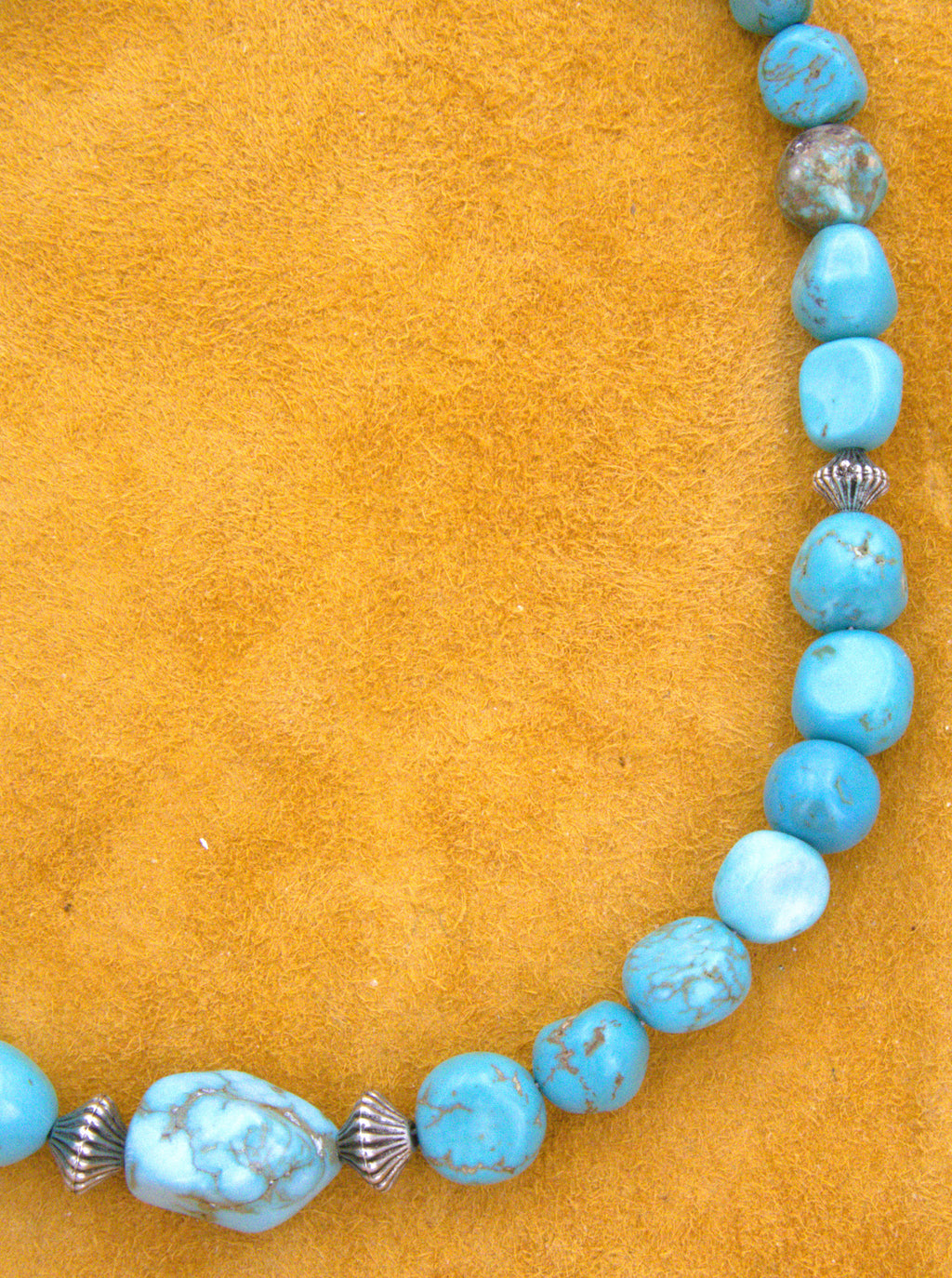 Turquoise Nugget Choker Necklace 15"  NN33