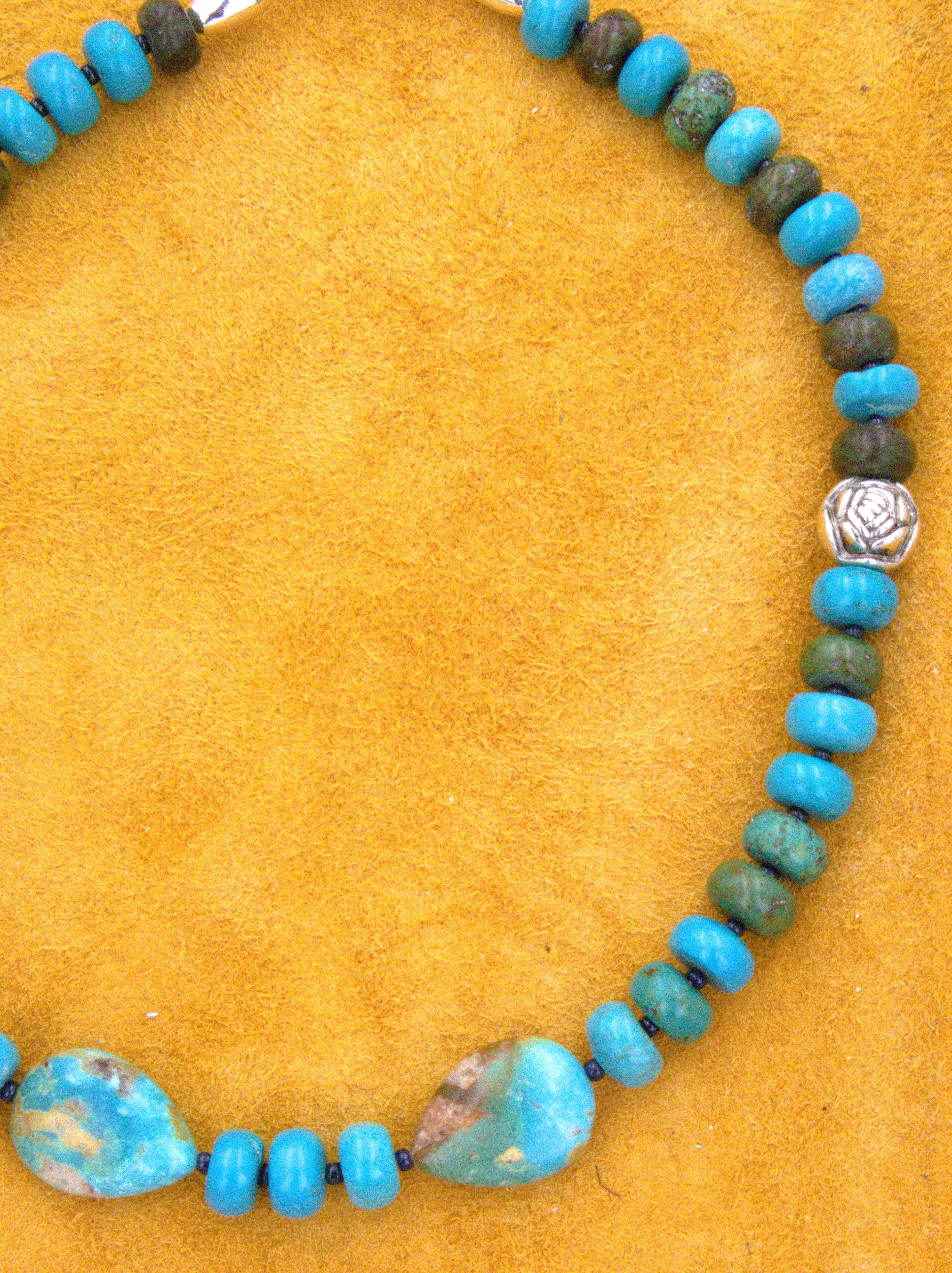 Turquoise Jewelry Turquoise Choker Necklace 14 1/2"  NN34