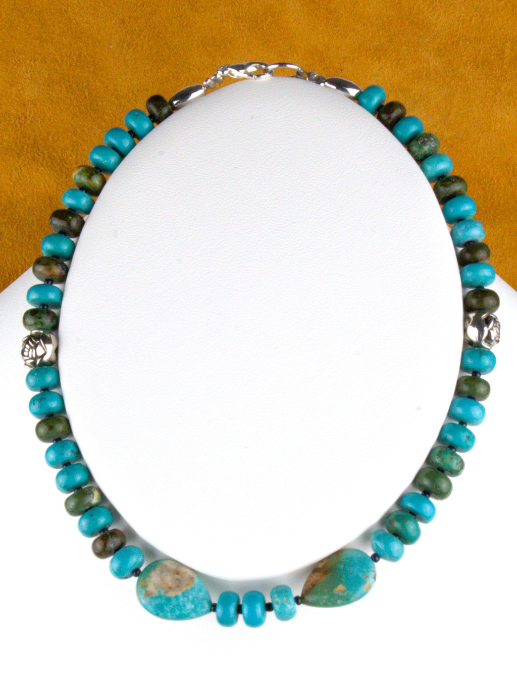 Turquoise Jewelry Turquoise Choker Necklace 14 1/2"  NN34