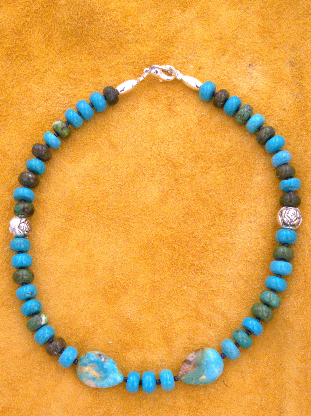 Turquoise Jewelry Turquoise Choker Necklace 14 1/2"  NN34
