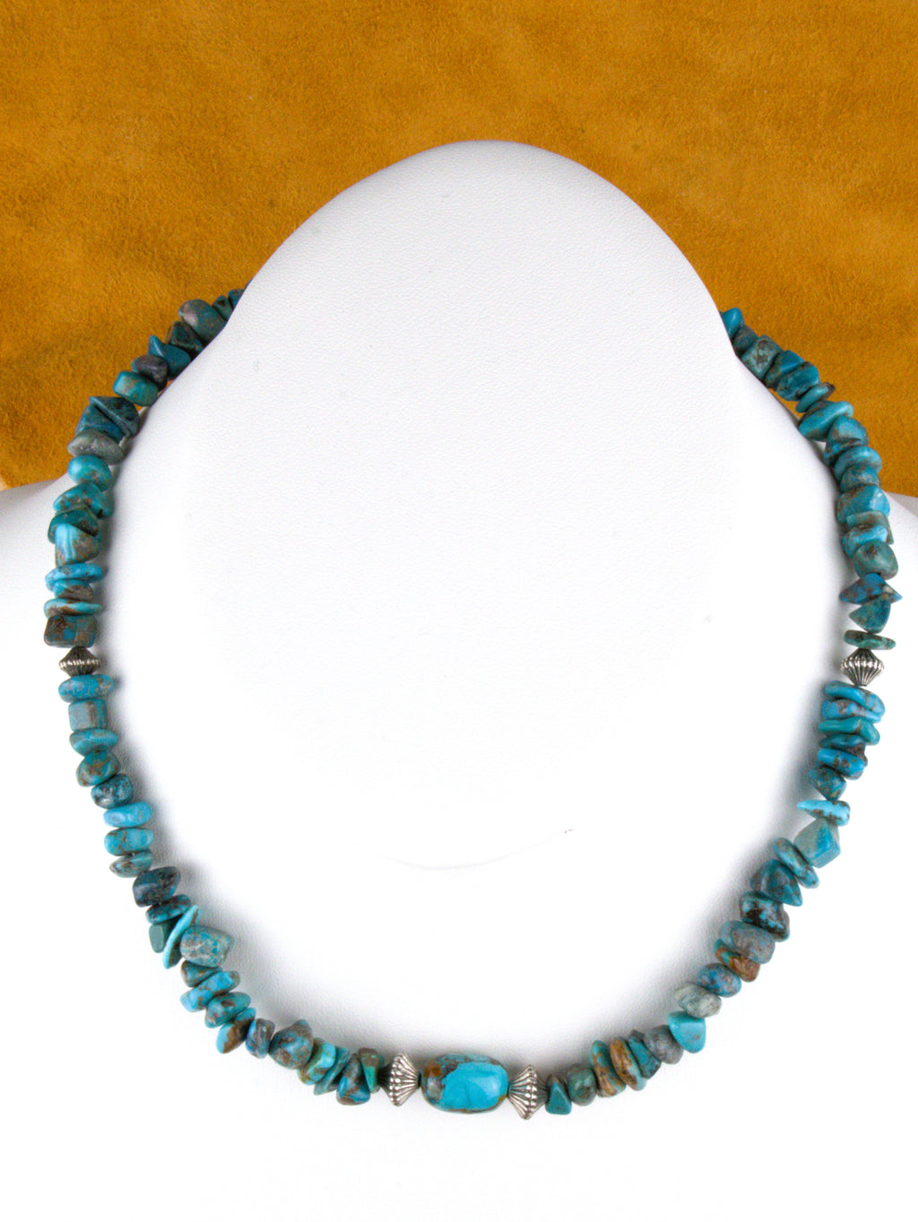 Turquoise Nugget Necklace 18" One-of-a-Kind Turquoise Jewelry  NN36