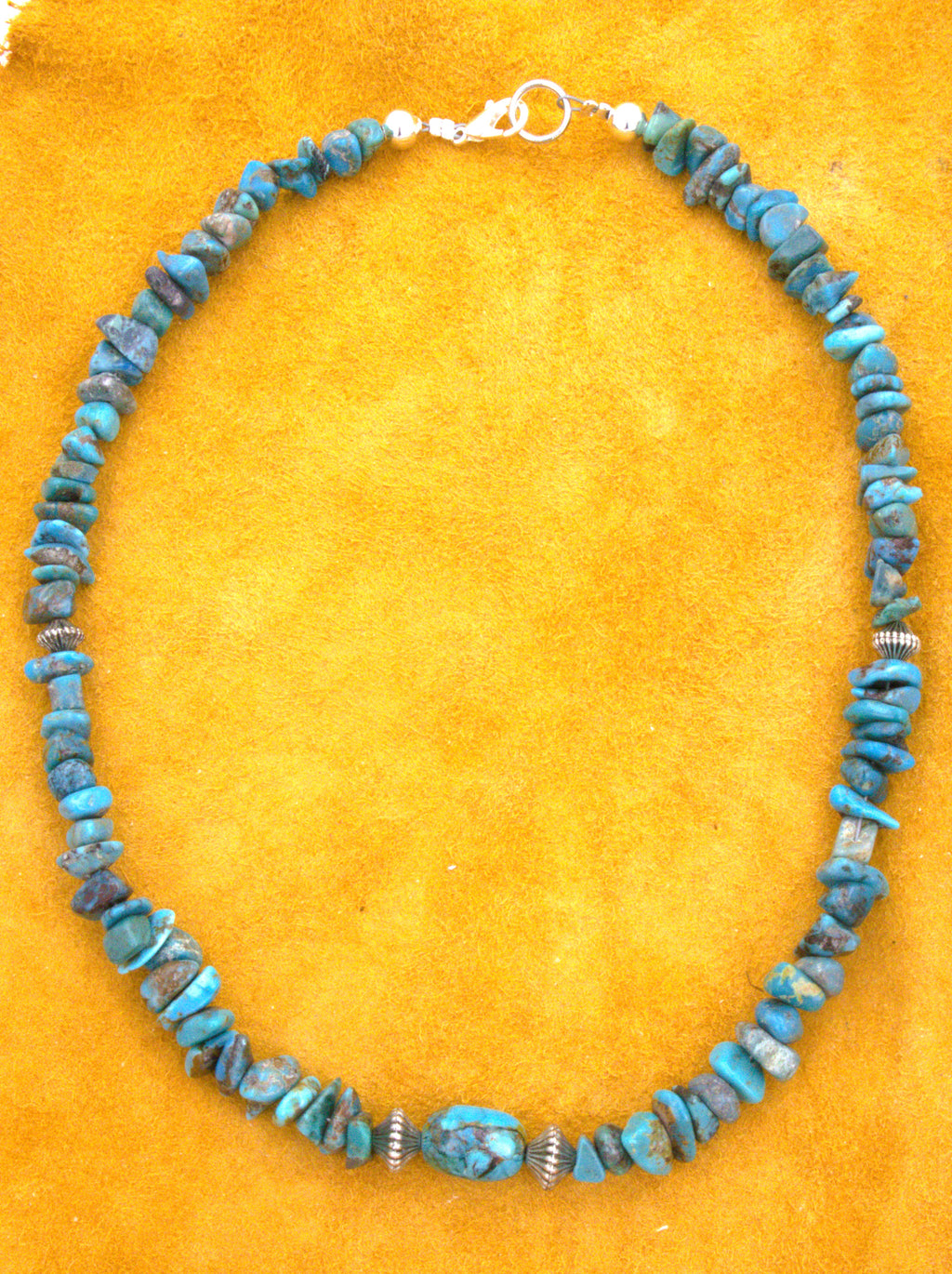 Turquoise Nugget Necklace 18" One-of-a-Kind Turquoise Jewelry  NN36