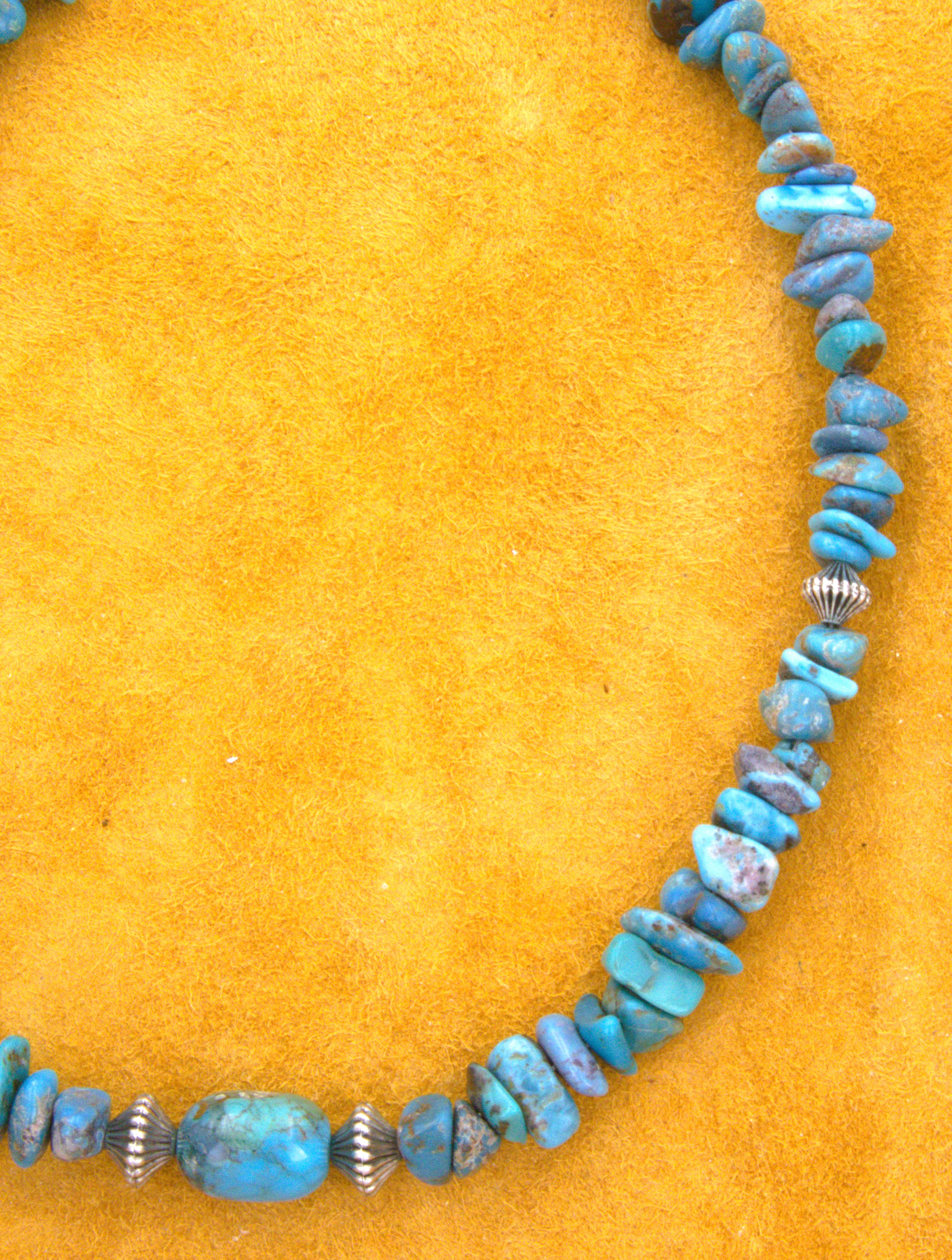Turquoise Jewelry Turquoise Nugget Choker Necklace 15 and 3/4"  NN37
