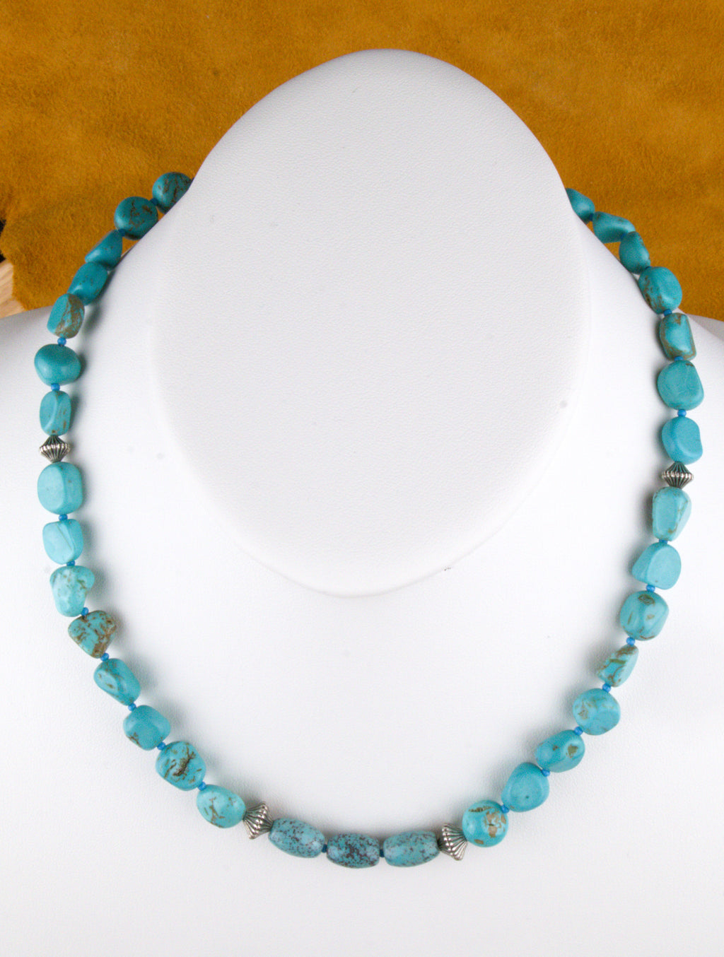 Turquoise Nugget Necklace 19 and 1/2" One-of-a-Kind Turquoise Jewelry  NN38