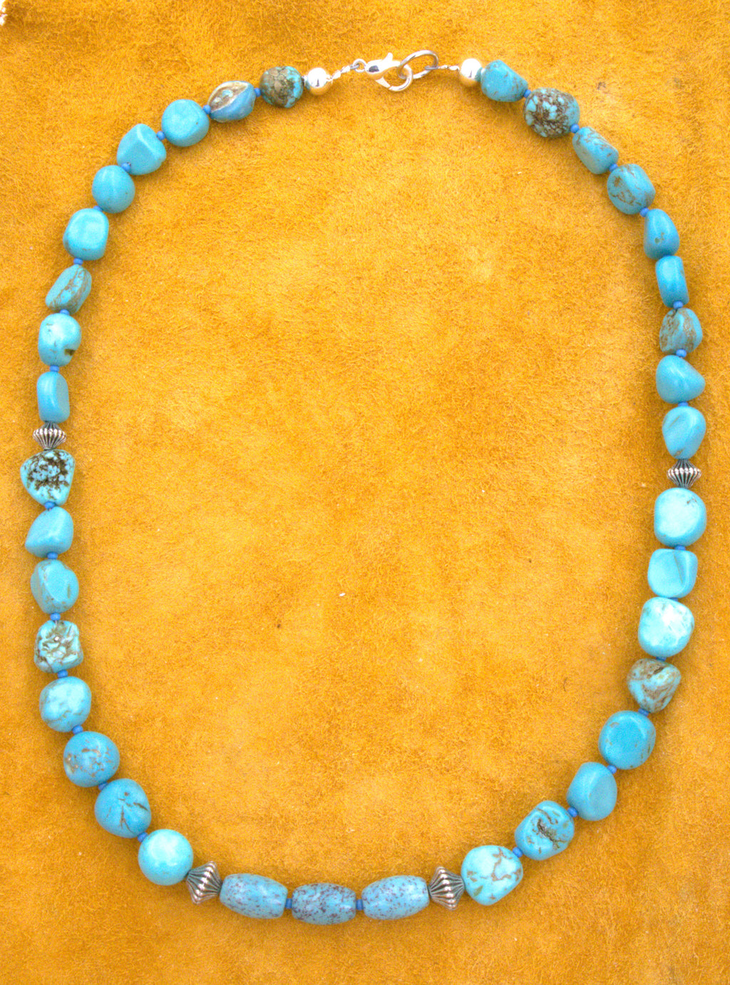 Turquoise Nugget Necklace 19 and 1/2" One-of-a-Kind Turquoise Jewelry  NN38