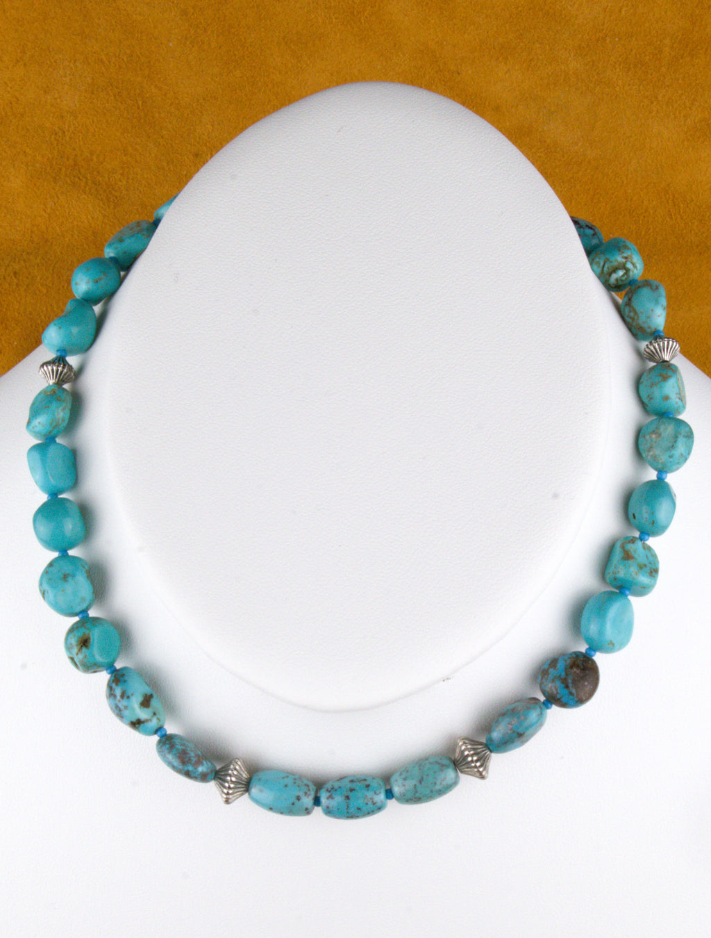 Turquoise Nugget Choker Necklace One of a Kind Turquoise Jewelry 16"  NN40