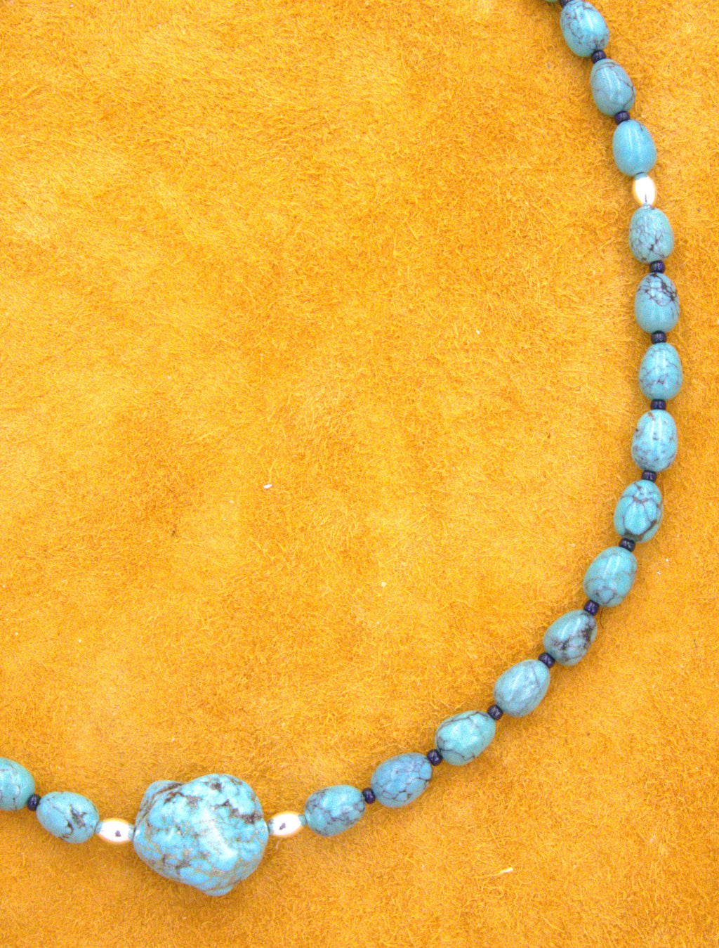 Petite Turquoise Choker Necklace 16" One of a Kind Turquoise Jewelry  NN41