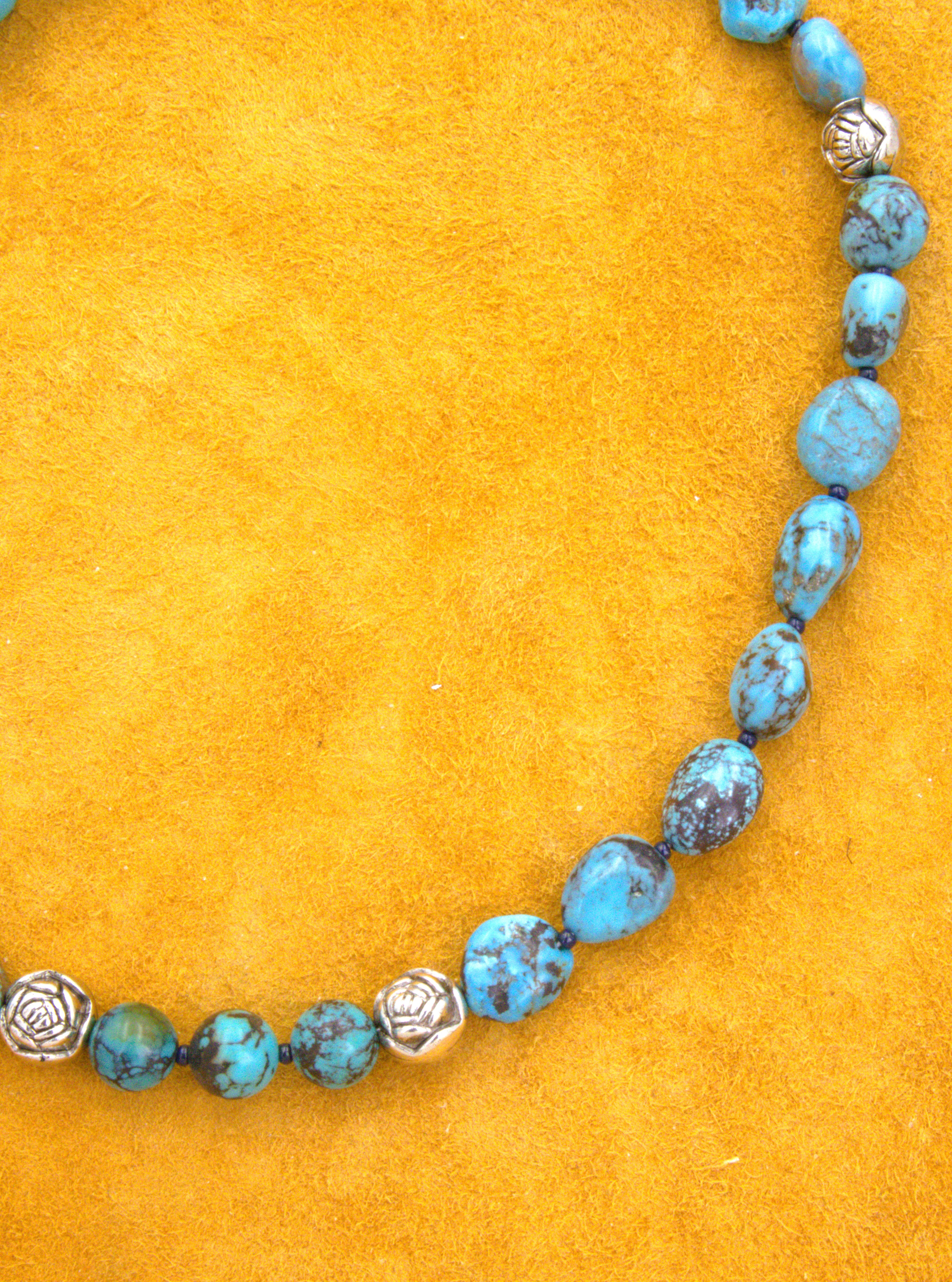 Turquoise Jewelry Turquoise Nugget Choker Necklace 16"  NN42