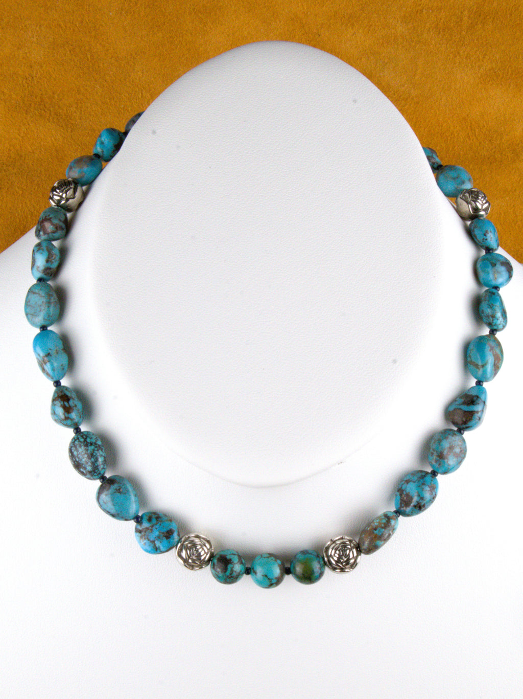 Turquoise Jewelry Turquoise Nugget Choker Necklace 16"  NN42