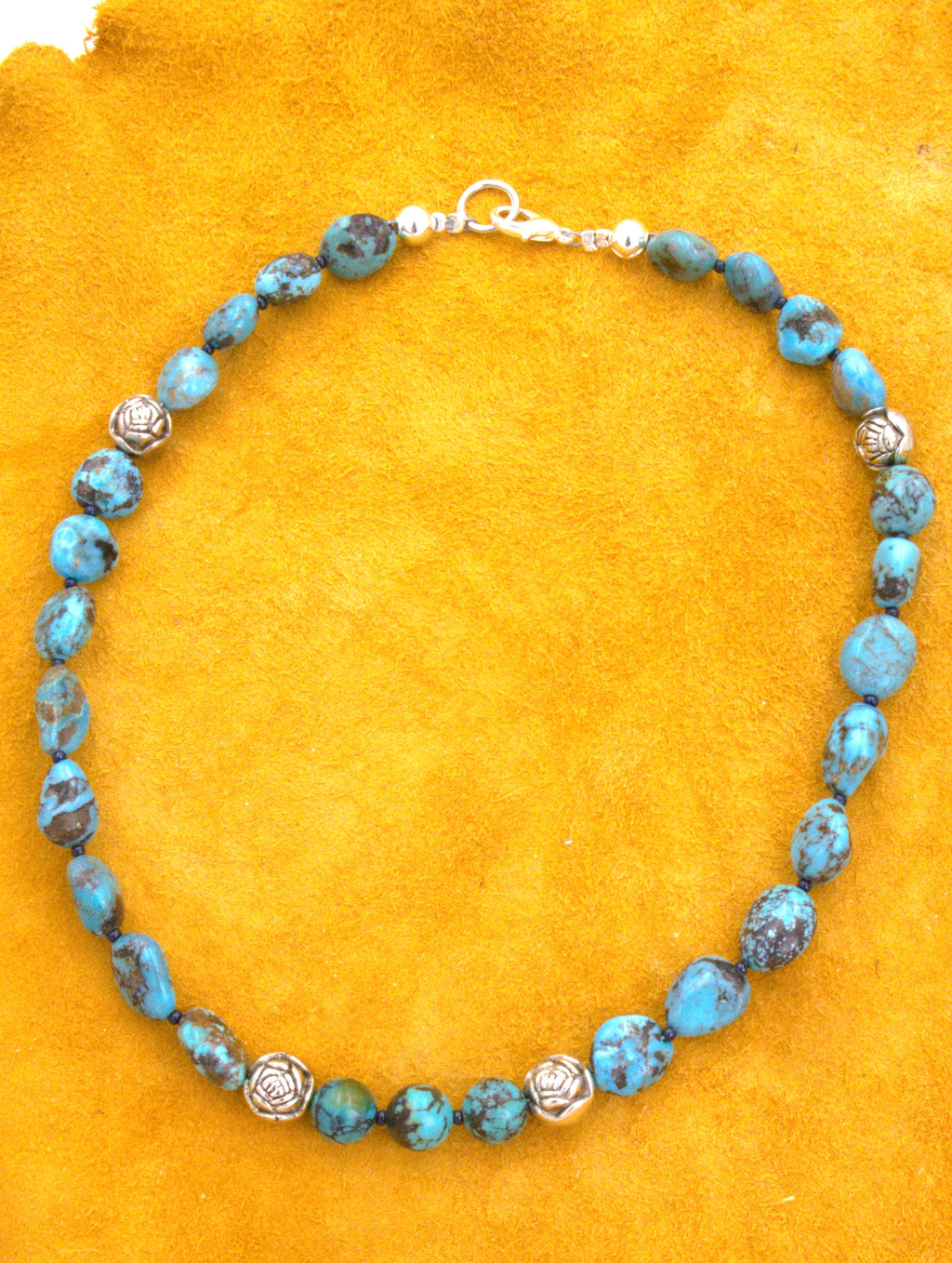 Turquoise Jewelry Turquoise Nugget Choker Necklace 16"  NN42