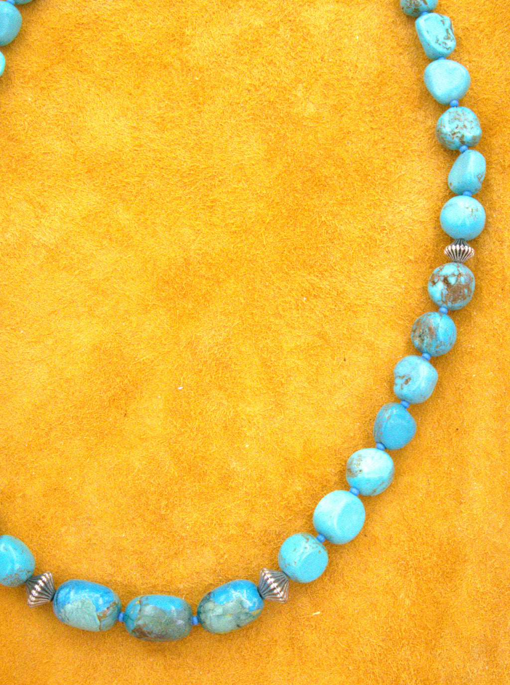 Turquoise Nugget Necklace 19" One-of-a-Kind Turquoise Jewelry  NN43