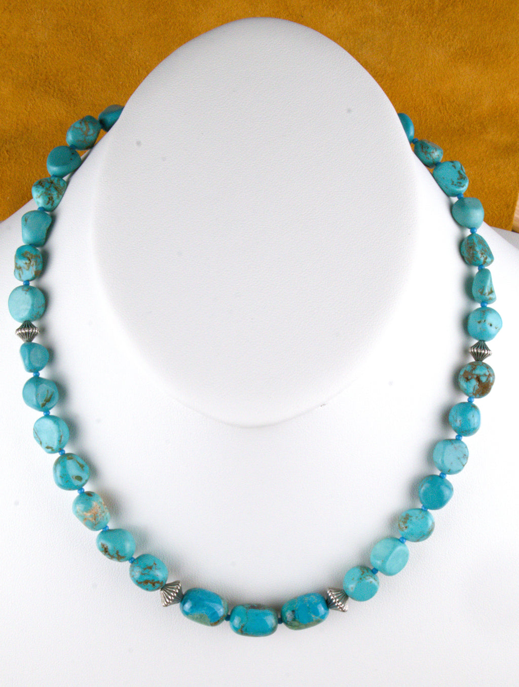 Turquoise Nugget Necklace 19" One-of-a-Kind Turquoise Jewelry  NN43