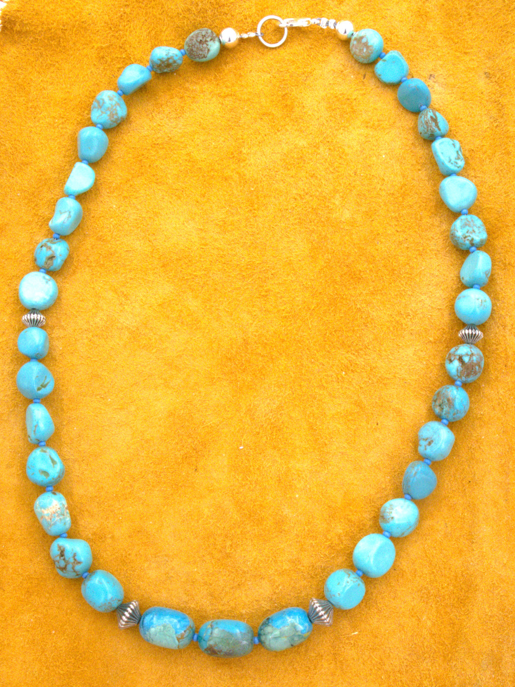 Turquoise Nugget Necklace 19" One-of-a-Kind Turquoise Jewelry  NN43