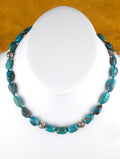 18 and 1/2" Medium Turquoise Nugget Necklace One-of-a-Kind Turquoise Jewelry  NN44
