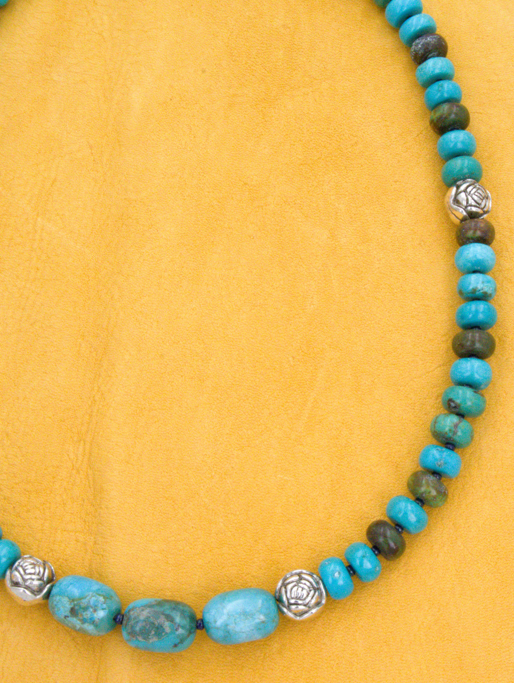 18 and 1/2" Turquoise Rondel Necklace One of a Kind  NN45