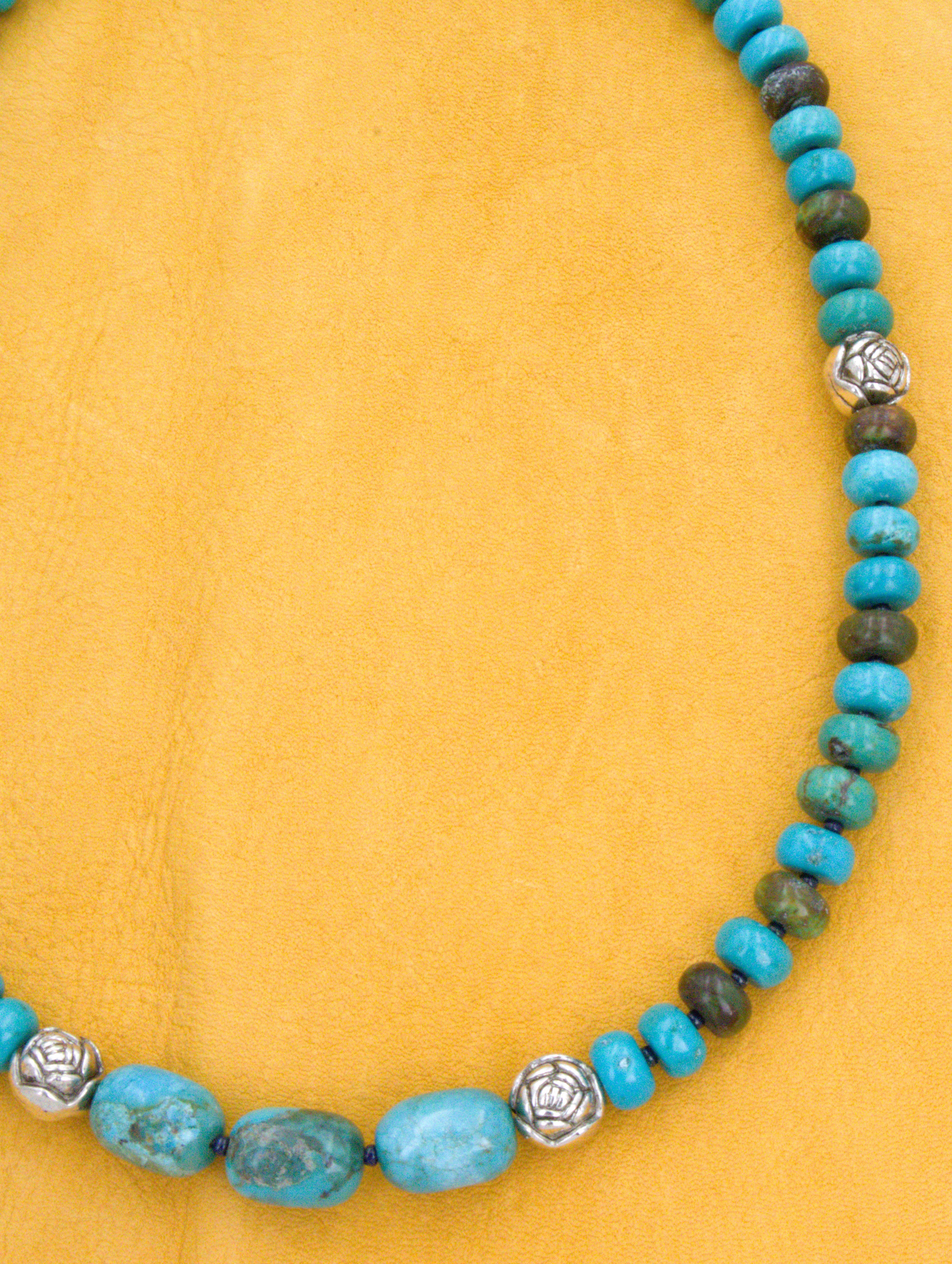 18 and 1/2" Turquoise Rondel Necklace NN45