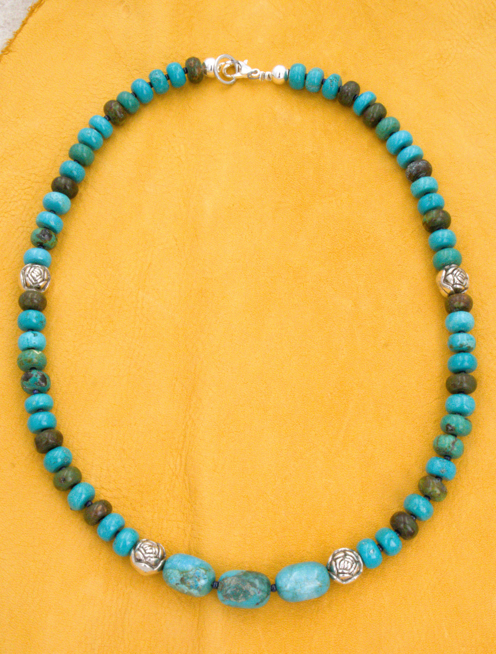 18 and 1/2" Turquoise Rondel Necklace One of a Kind  NN45