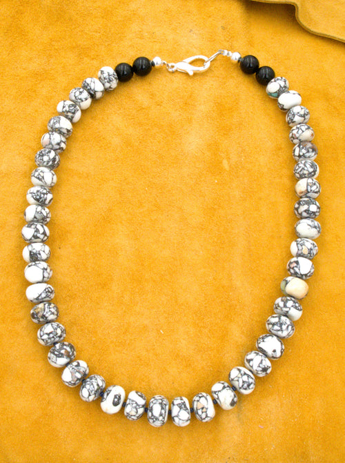 19" White Buffalo Turquoise Necklace  NN47