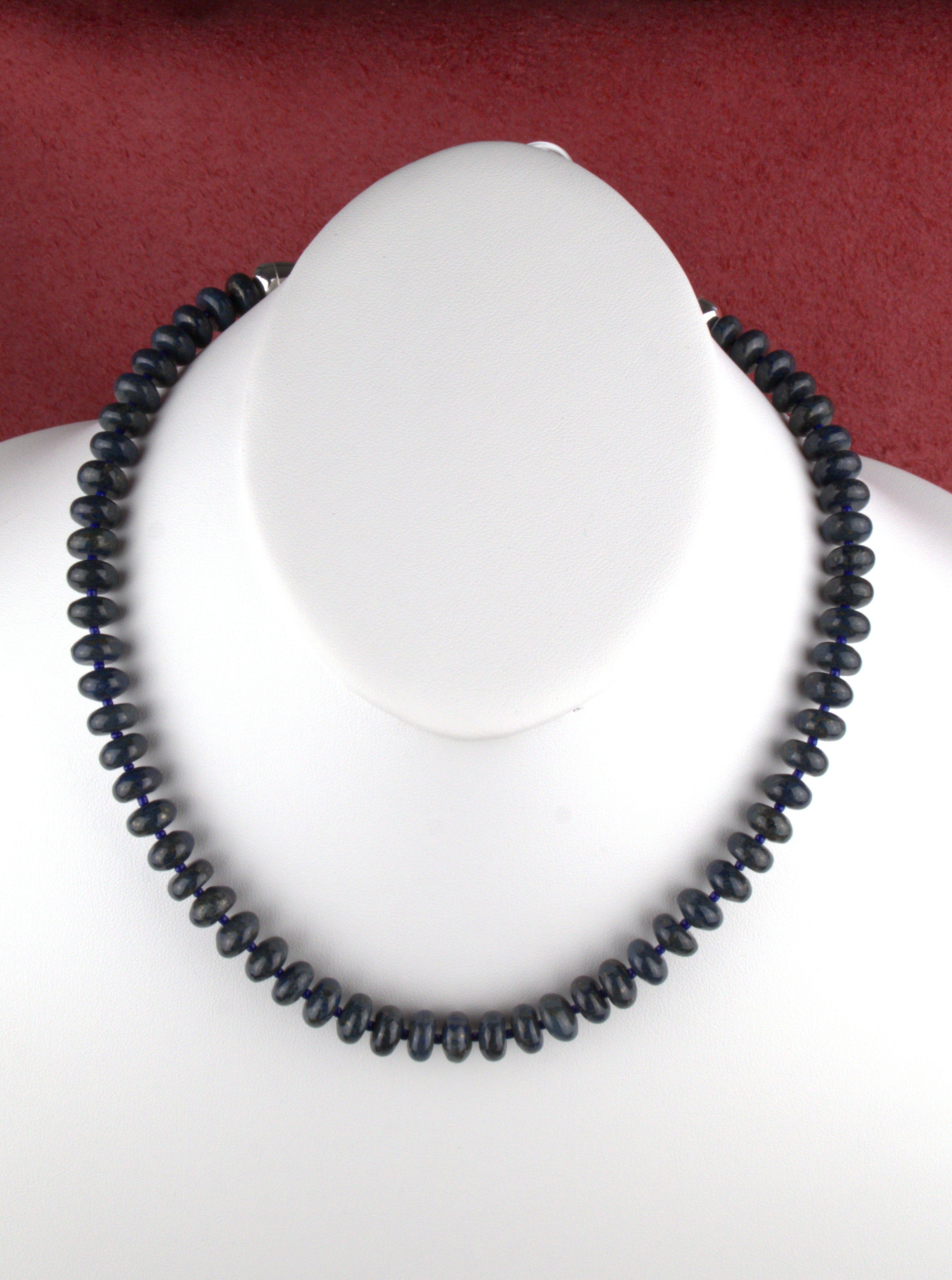 Southwestern Lapis Beaded Statement 20" Necklace  NN48