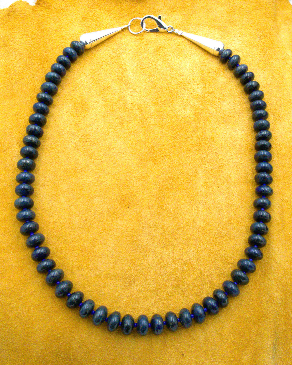 Southwestern Lapis Beaded Statement 20" Necklace  NN48