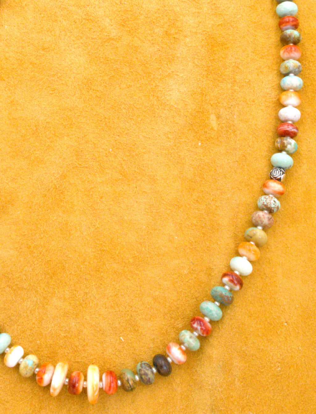 20" Turquoise and Spiny Oyster Shell Necklace One-of-a-Kind Turquoise Jewelry  NN50