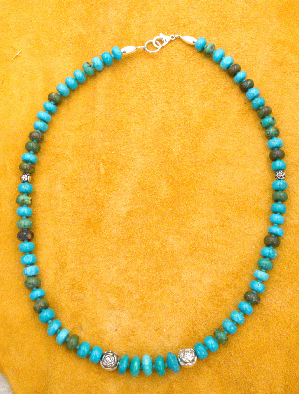 19" Turquoise rondel necklace  NN53