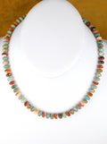 19" Turquoise and Spiny Oyster Shell Rondell Necklace One-of-a-Kind  NN54