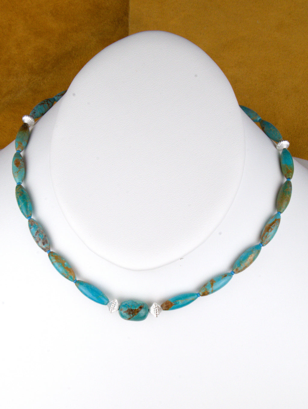 16 and 1/2" Turquoise Choker Necklace One-of-a-Kind Turquoise Jewelry  NN55