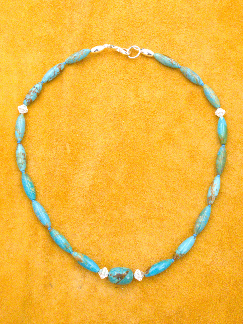 16 and 1/2" Turquoise Choker Necklace One-of-a-Kind Turquoise Jewelry  NN55