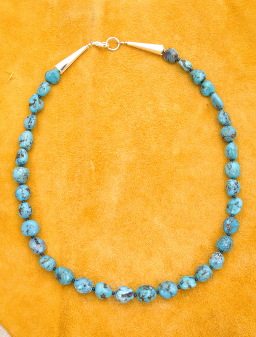 18 and 3/4" Turquoise Nugget Necklace One-of-a-Kind NN58