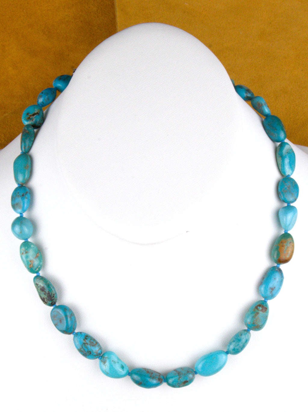 19 and 1/2" Turquoise Nugget Necklace One-of-a-Kind  NN59