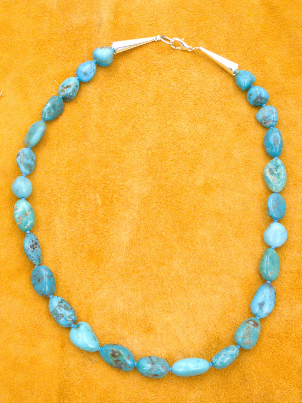 19 and 1/2" Turquoise Nugget Necklace One-of-a-Kind  NN59