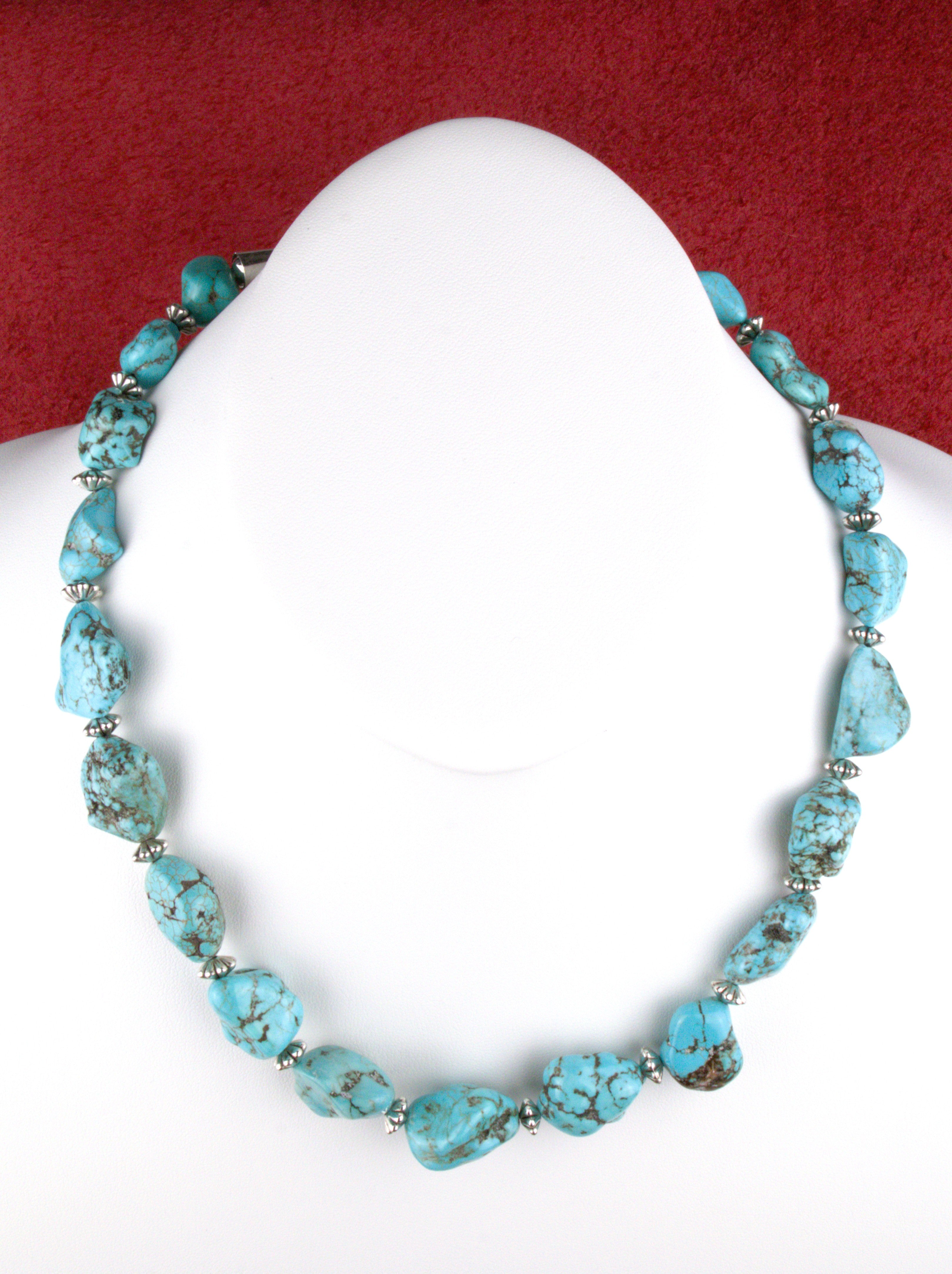 20" Chunky Turquoise Nugget Necklace  NN63