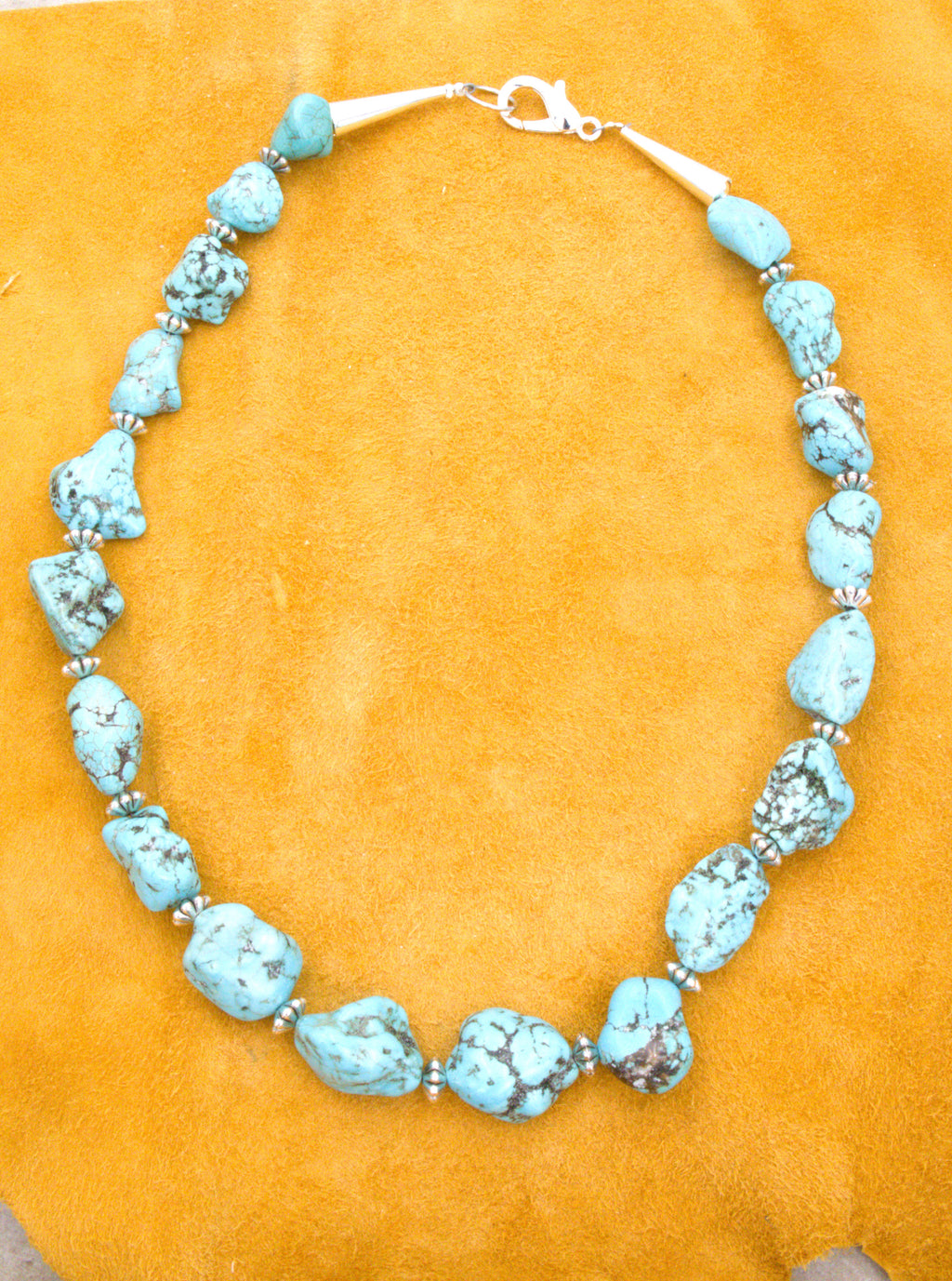 20" Chunky Turquoise Nugget Necklace  NN63