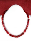 Red Coral Southwestern Statement Necklace 19 and 1/2"  NN67