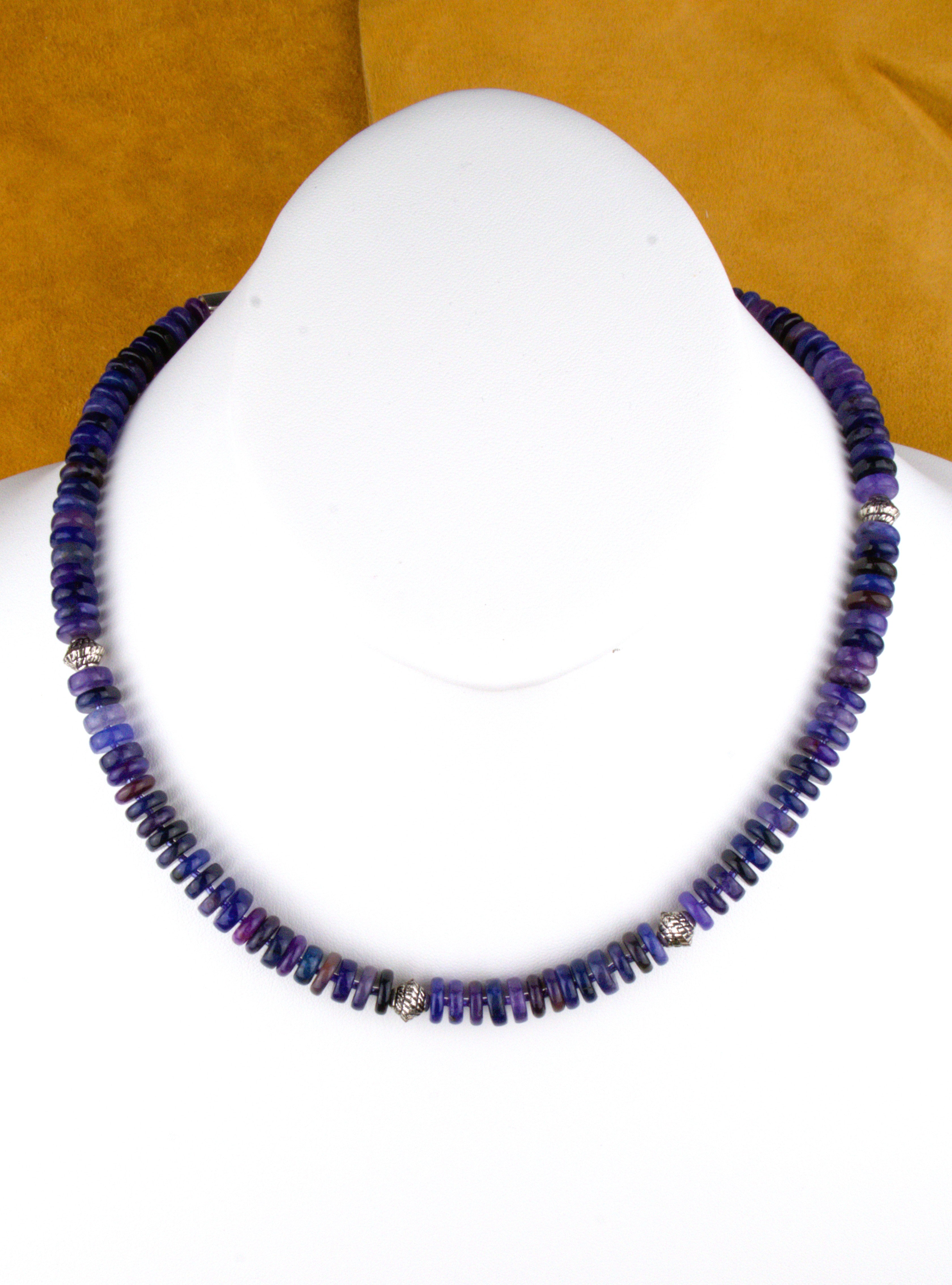 Southwestern Sugalite Rondel Necklace 19 and 1/2"  NN69