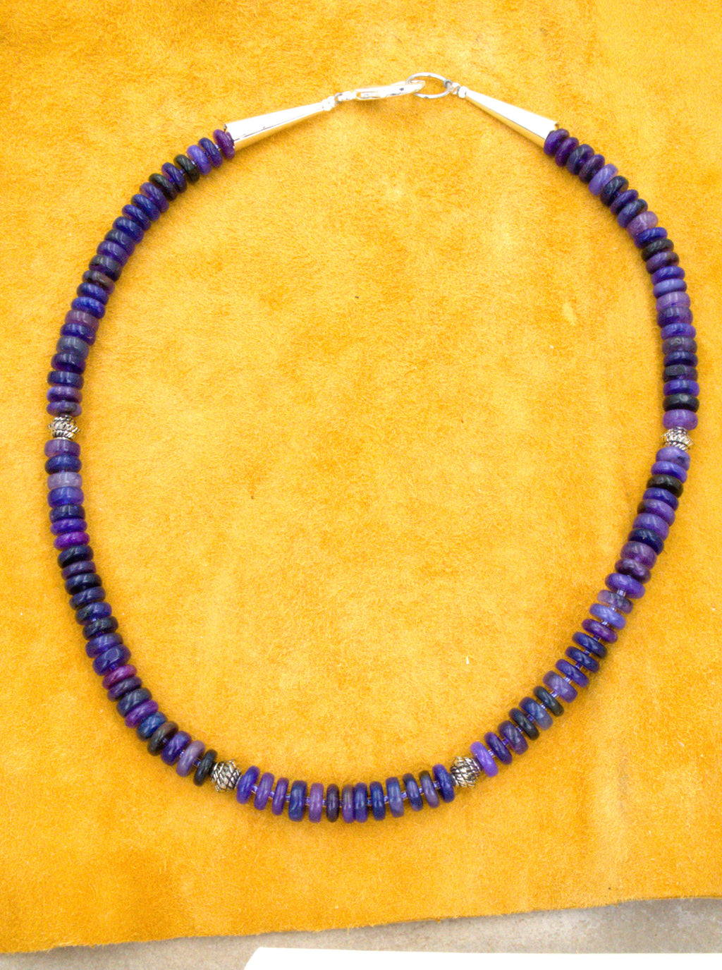 Southwestern Sugalite Rondel Necklace 19 and 1/2"  NN69