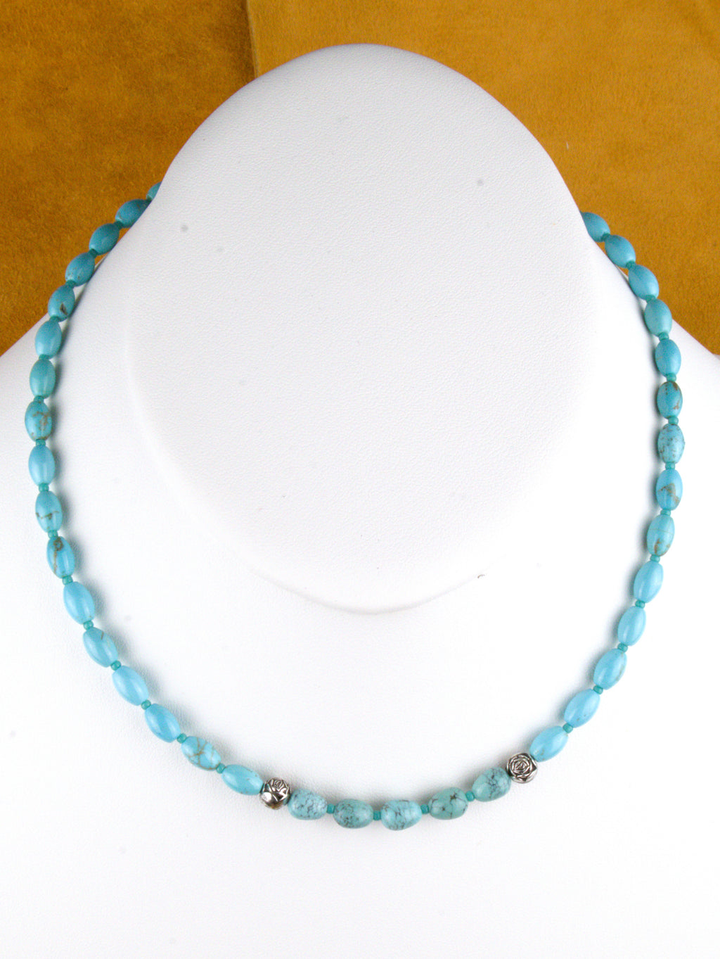 Petite Turquoise Choker Necklace 17 and 1/4"  NN70