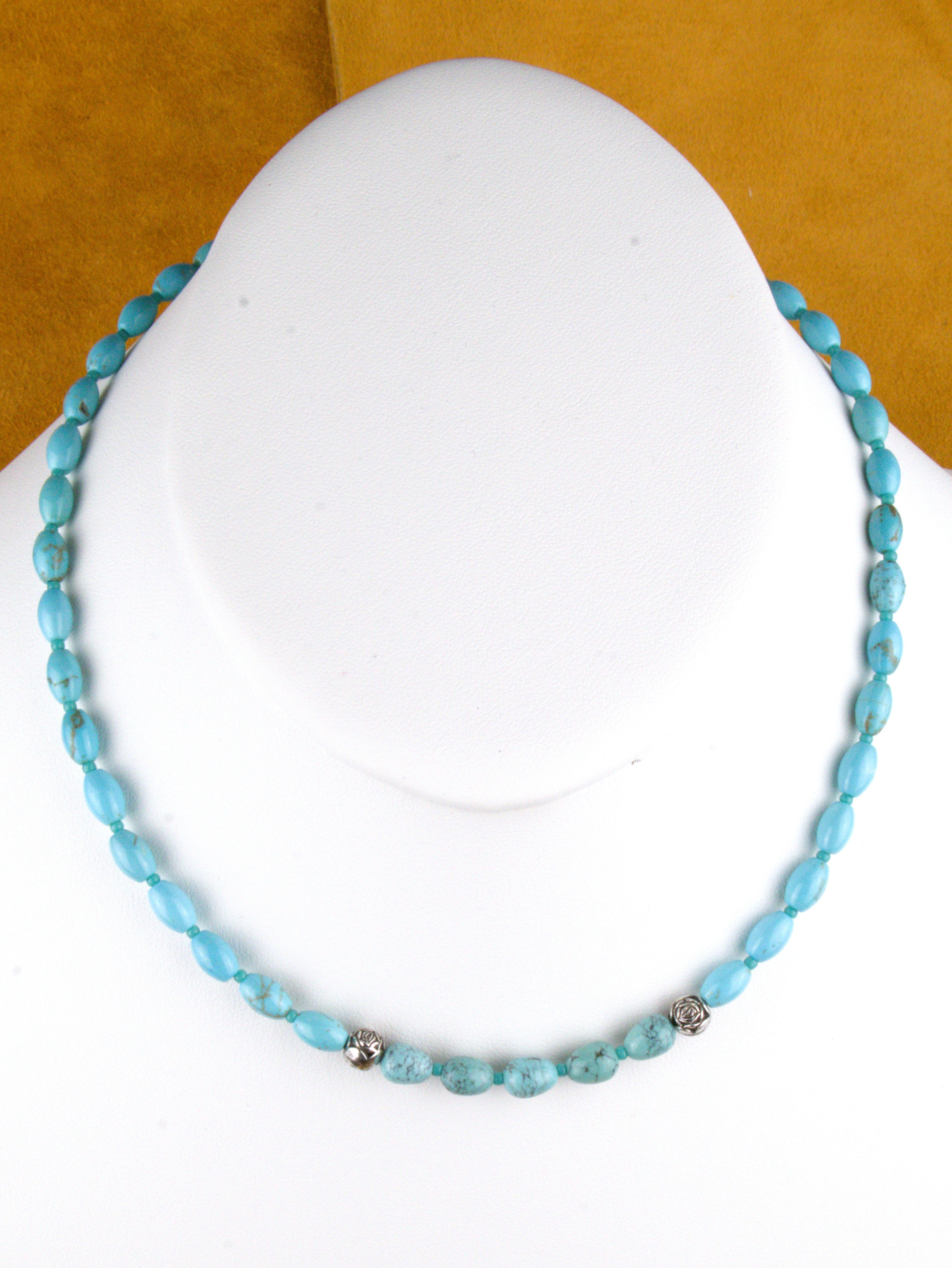 Petite Turquoise Choker Necklace 17 and 1/4"  NN70